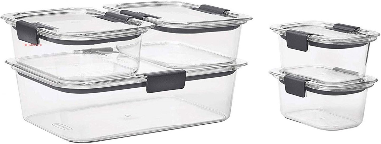 Brilliance Food Storage Containers, BPA Free, Airtight Lids, Ideal for Lunch, Meal Prep & Leftovers, Set of 5 (3.2 Cup)