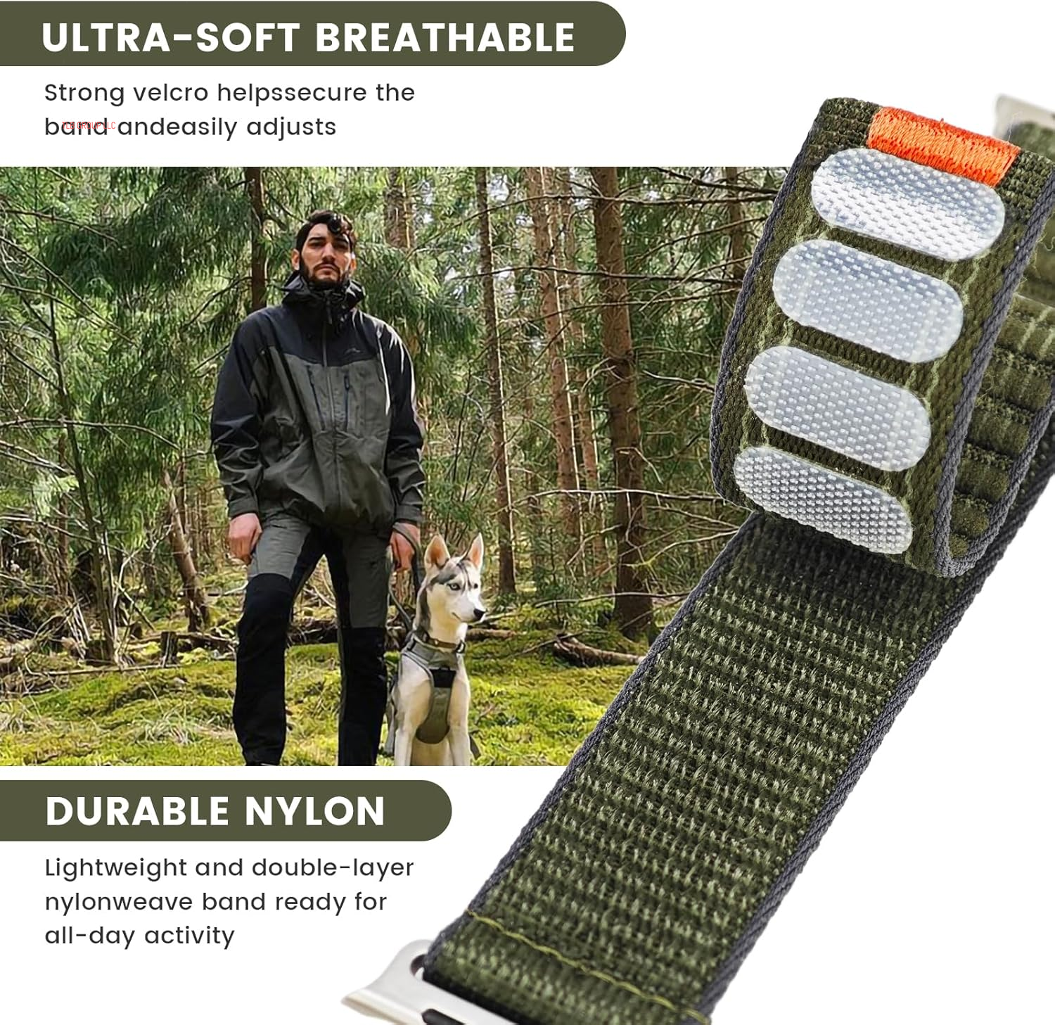 Trail Loop Nylon Band Compatible with Apple Watch Ultra (49Mm, 46Mm, 45Mm, 44Mm) - Braided Elastic Sport Weave Strap for Men & Women