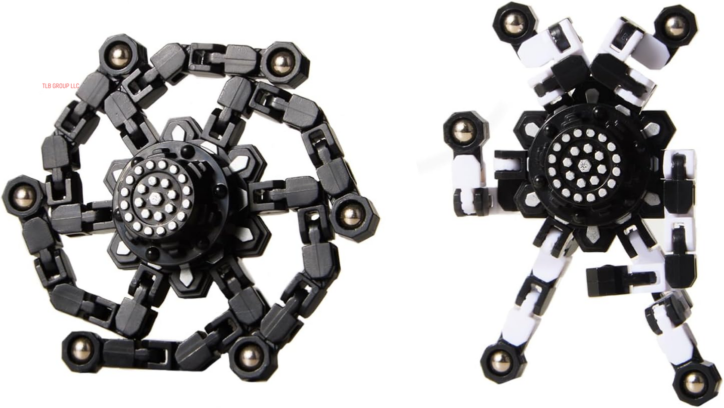 Transformable Fidget Spinners 4 Pcs for Kids and Adults Stress Relief Sensory Toys for Boys and Girls Fingertip Gyros for Party Favors Stocking Stuffers Bulk for Kids