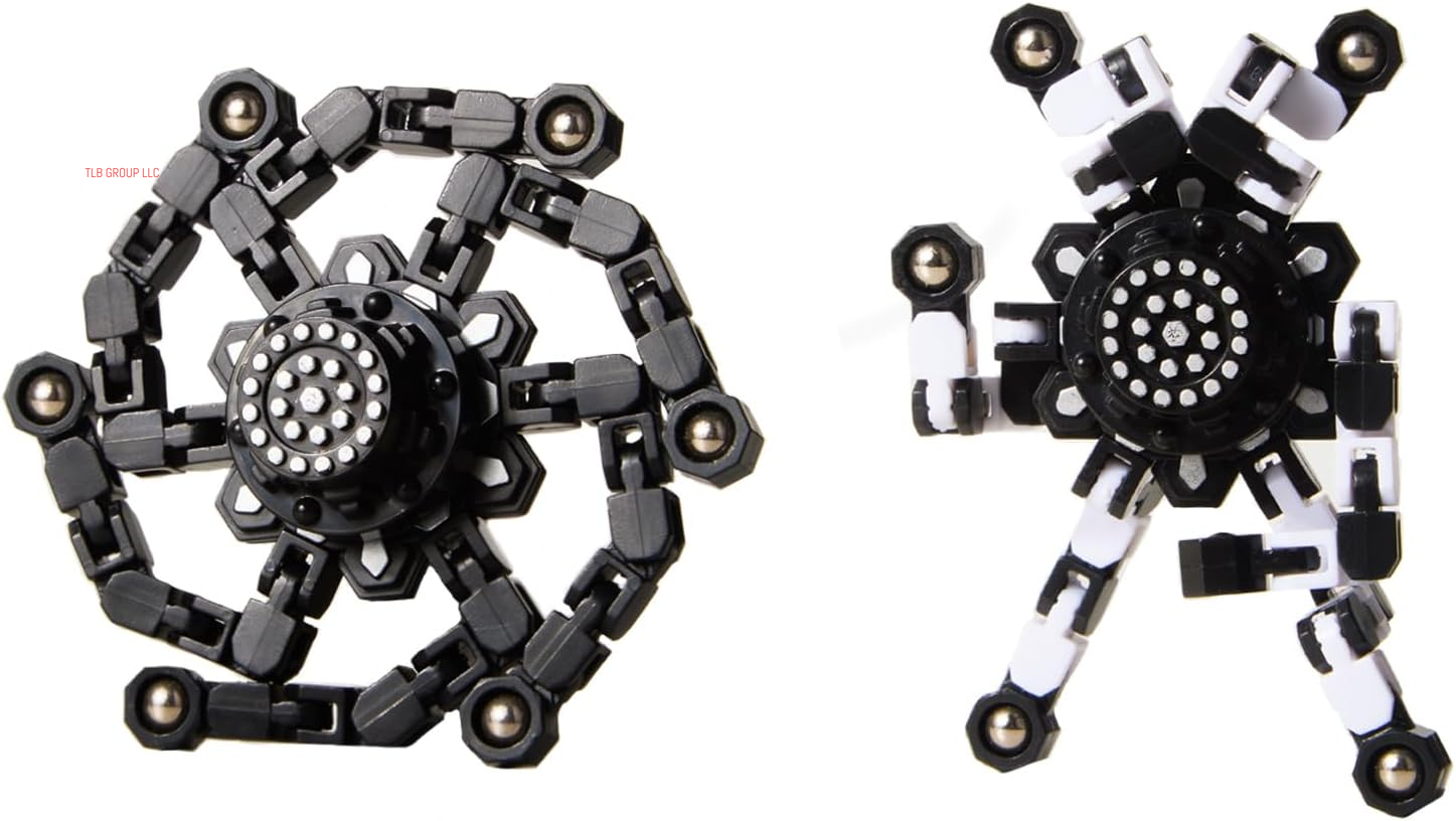 Transformable Fidget Spinners 4 Pcs for Kids and Adults Stress Relief Sensory Toys for Boys and Girls Fingertip Gyros for Party Favors Stocking Stuffers Bulk for Kids
