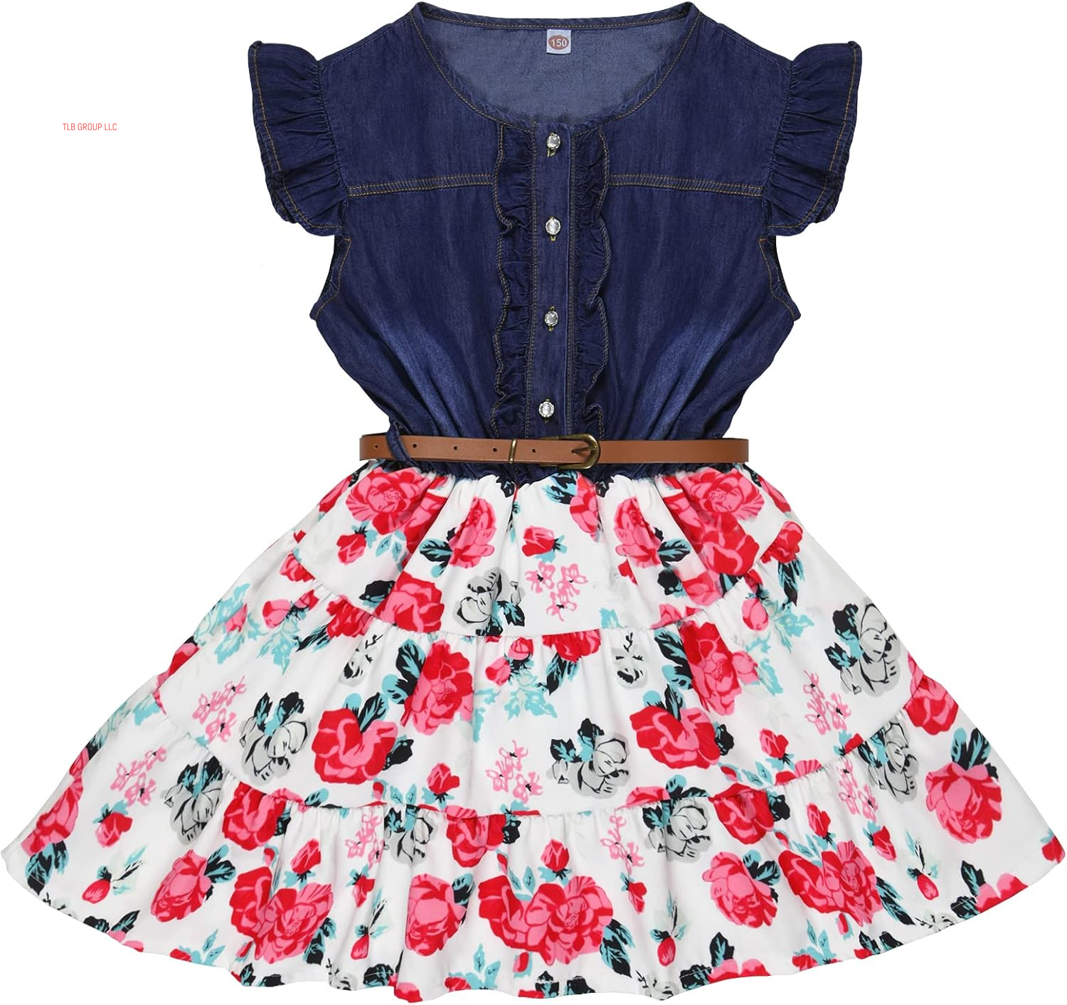 Western Dress Girls, Denim Tops Flower Girl Dress, Princess Dresses for Girls, Party Dresses for Girls 3-14 Years