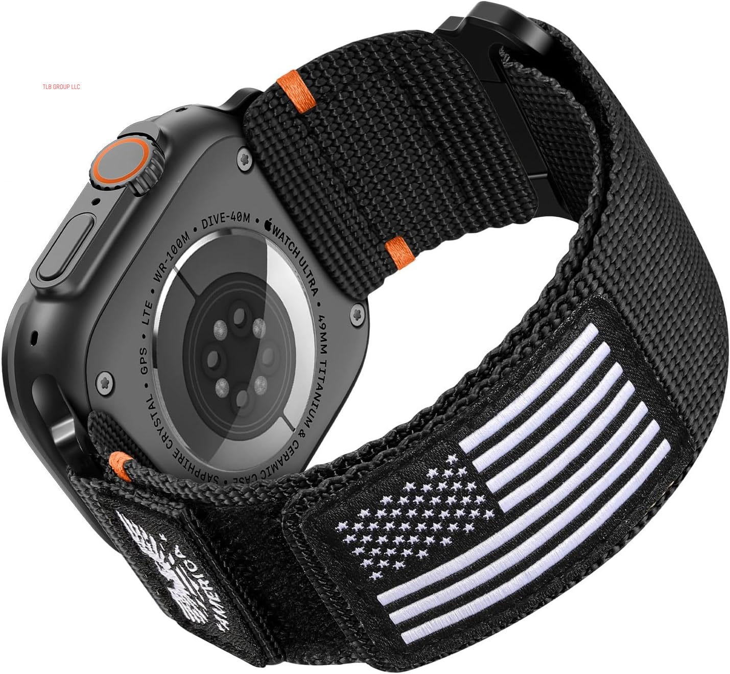 Nylon Bands Compatible with Apple Watch Band 49Mm 46Mm 44Mm 45Mm 42Mm(S3/2/1), Adjustable Breathable Rugged Durable Strap for Iwatch Bands Men Series 10/9/8/7/6/5/4 SE Ultra, Orange, Large