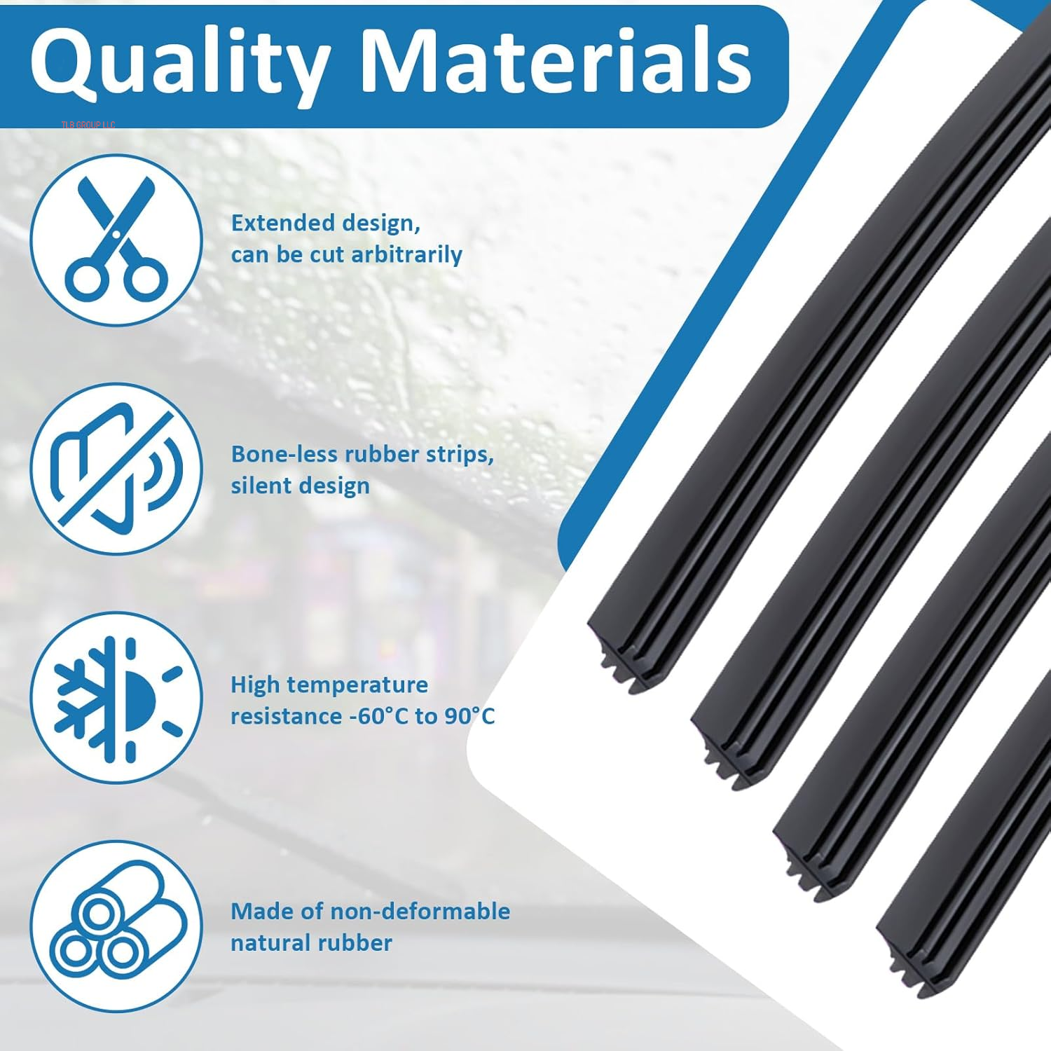 4Pcs Wiper Blade Refill, 28 Inch DIY Adjustable Universal Replacement Wiper Blade Refill Replacement, Wiper Blade Inserts for Front and Rear Windshield Wiper Baldes Rubber Strip for Car, Truck, SUV