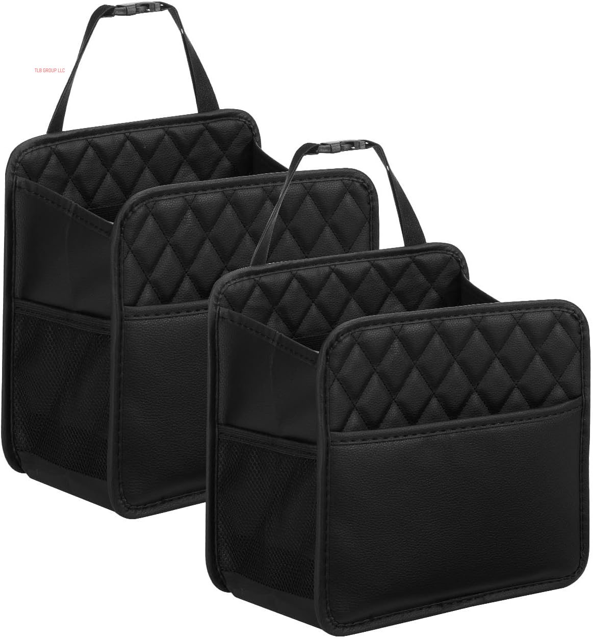 Back Seat Car Organizer, Large Car Seat Organizer with Cup Holders Multifunctional over the Car Seat Organizer Backseat Hanging Leather Car Seat Organizers and Storage Bags(Beige 1Pack)