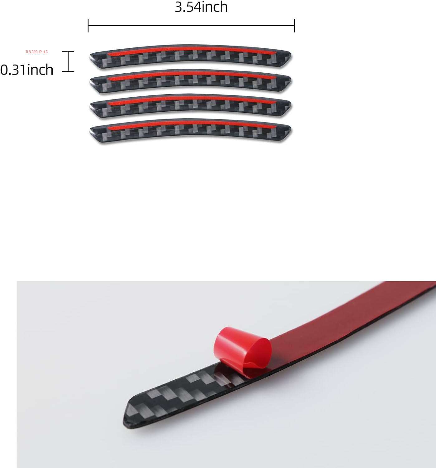 Car Wheel Rim Decal Stripe Compatible with Tesla Model 3 Highland Model Y Juniper Model S X Carbon Fiber Performance Emblem Reflective Sticker Exterior Accessories (Black)