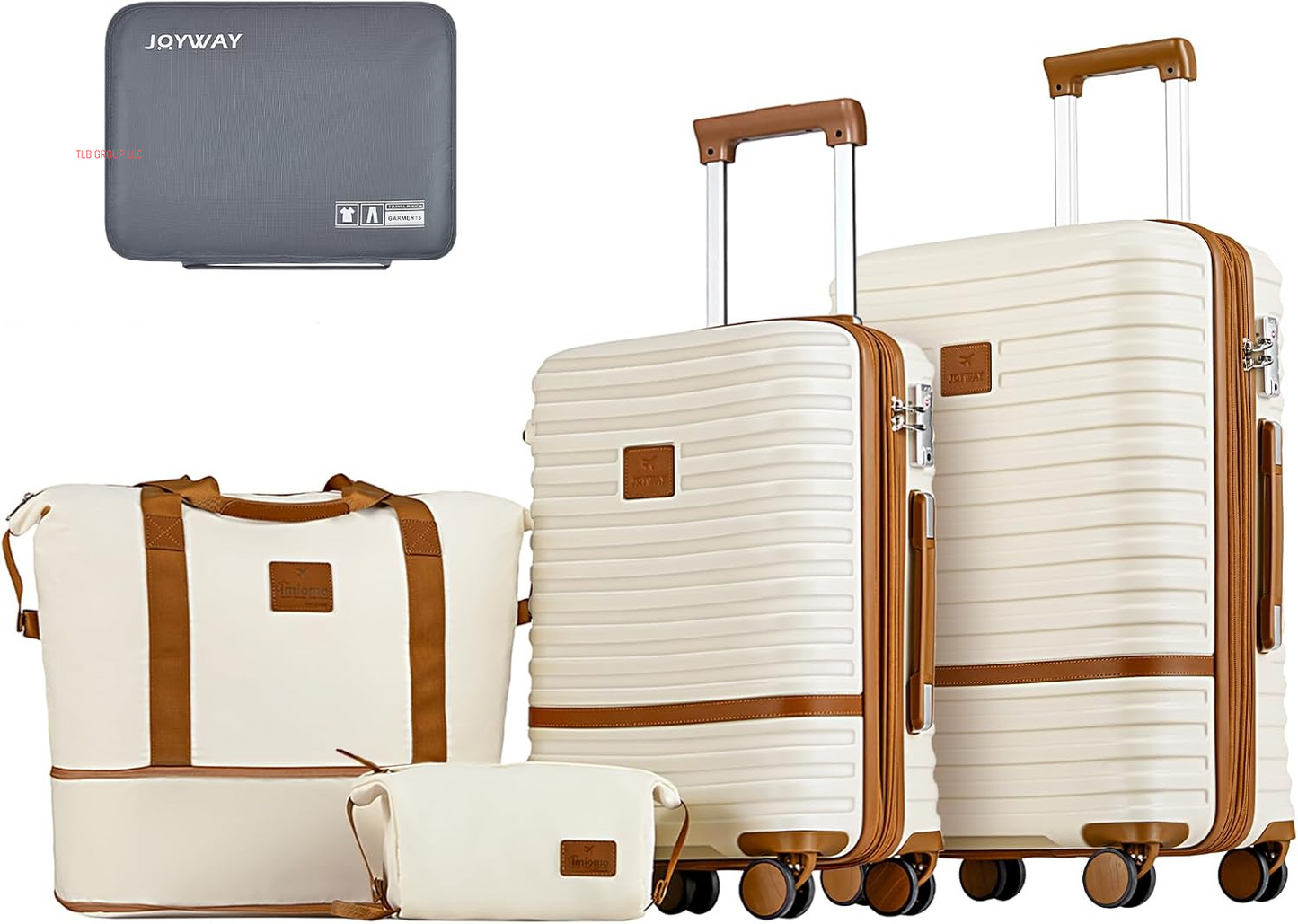 Carry on Luggage 20 Inch Expandable Suitcase with Spinner Wheel, 4 Piece Hard Shell Luggage Set with TSA Lock(Black Brown)