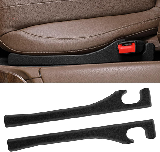 2 Pack Car Seat Gap Filler, Fit PU Leather, No More Lost Items, Prevents Drops & Clutter–Universal Fit Seat Gap Plug for Cars, Suvs & Trucks – Sleek Design, Easy Install (Black)