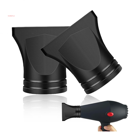 2PCS Hair Dryer Attachment Universal Black Plastic Blower Nozzle Replacement Styling Tool for Home Use or Professional Salon Hairdressing Blow Outer Diameter 4.2Cm to 4.6Cm
