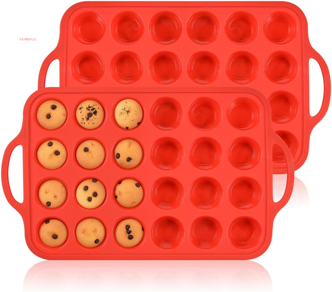 Silicone Muffin Pan, with Metal Reinforced Frame Regular Size 2.8Inch Silicone Cupcake Pan Nonstick 12 Cups for Baking Homemade Muffins, Cupcakes, Egg Bites 2 Pack Dishwasher Safe BPA Free