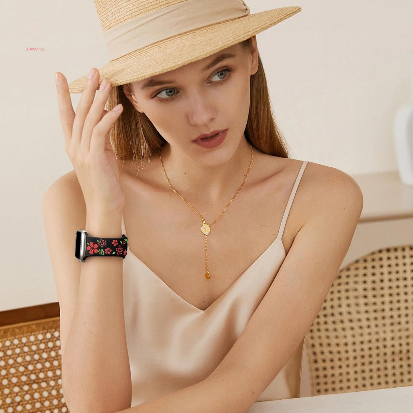 Floral Engraved Band Compatible for Apple Watch Bands for Women 40Mm 41Mm 38Mm 42Mm 44Mm 45Mm 46Mm 49Mm, Cute Flower Silicone Inlay Dressy Strap for Iwatch Series 10 9 8 7 6 5 4 3 2 SE Ultra