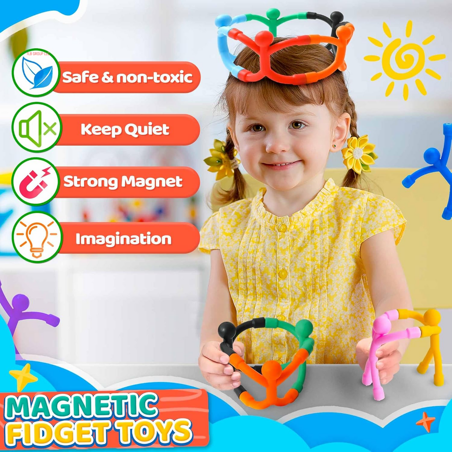 Magnetic Travel Toys for Toddler 5PCS, Airplane Travel Activities Essential Fidget Toys for Kids 4-8 Road Trip ‌Sensory Toy, Fridge Magnet for Toddler 3 4 5 6 7 8 Year Old, Easter Basket Stuffers Gift