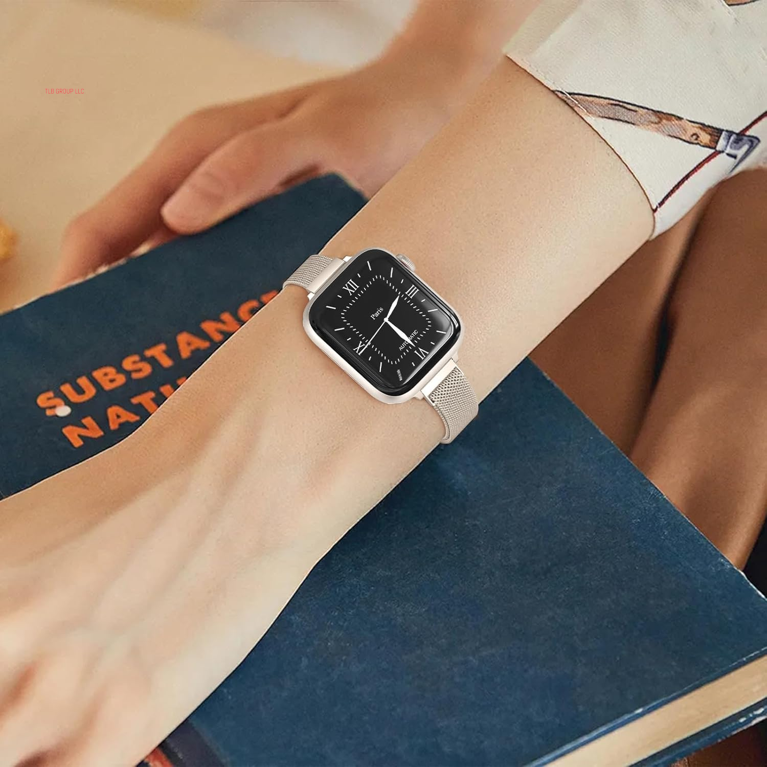 Slim Milanese Loop Compatible with Apple Watch Band for Women 40Mm 41Mm 38Mm 42Mm 44Mm 45Mm 46Mm, Stainless Steel Magnetic Mesh Strap Work on Iwatch Series10 9 8 7 6 5 4 3 2 1 SE