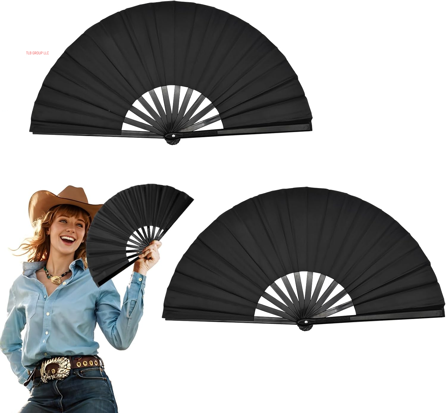 Boots on the Ground Fan, Large Folding Hand Fan Line Dance Popping Fan, Clack Fans for Line Dancing, Hand Fans for Women Foldable for Concerts, Church, Party, Performance, Gift