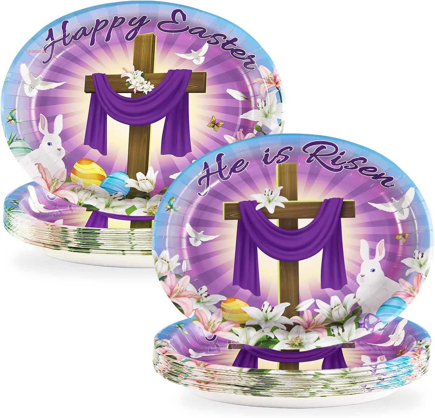 50Pcs Easter Oval Paper Plates 10" X 12" Large Disposable Heavy Duty Color Easter Buffalo Plaid Checkered Paper Platters Spring Rainbow Dessert Plates for Holiday Dinner Birthday Party Supplies