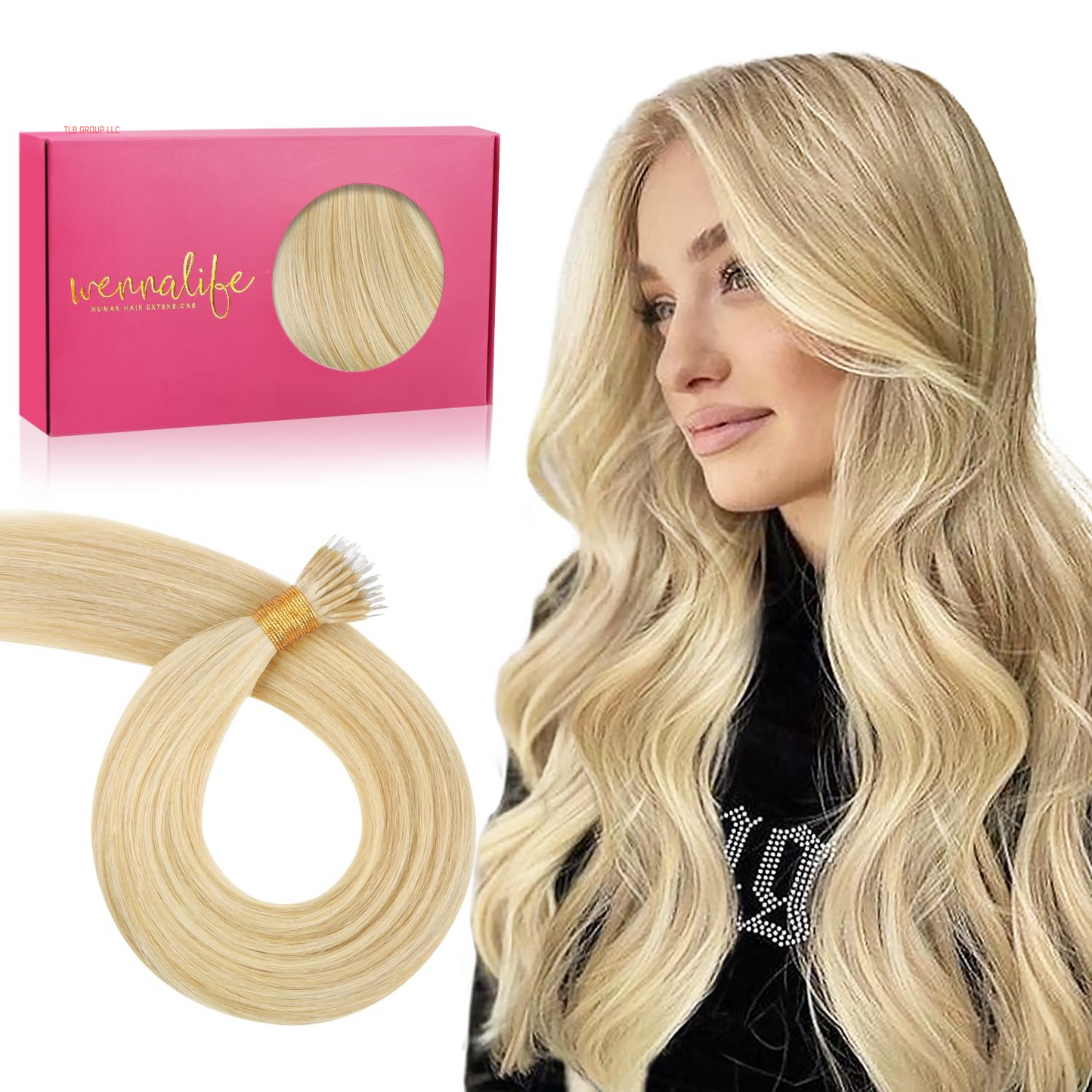 Sew in Hair Extensions Real Human Hair, 14 Inch 80G Light Blonde Highlighted Golden Blonde Machine Weft Hair Extensions Human Hair Hand Tied Weft Hair Extensions Sew In