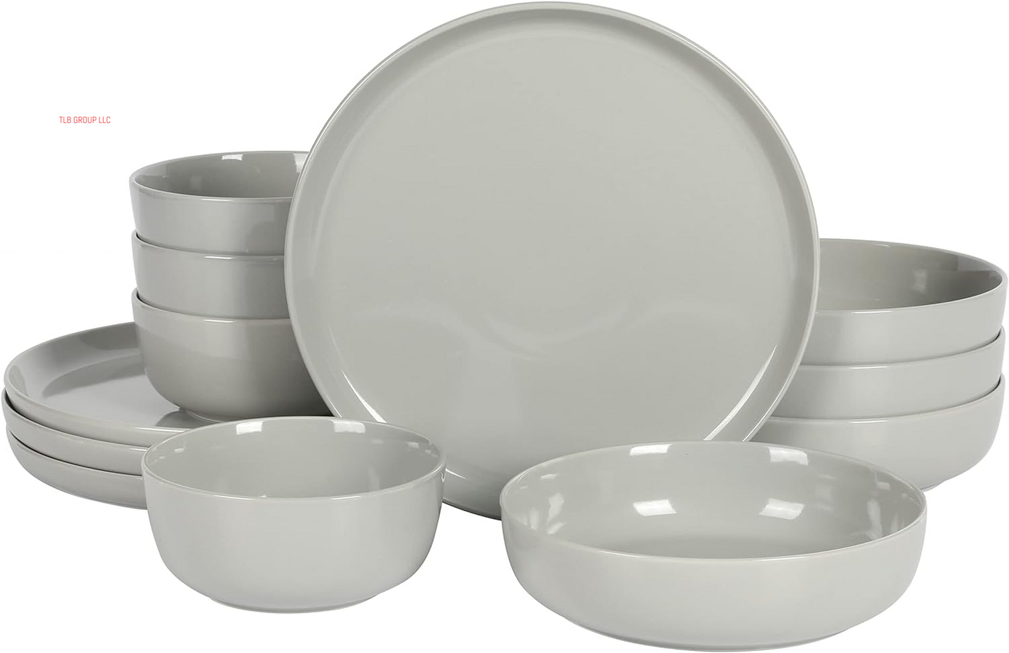 Oslo Porcelain Chip and Scratch Resistant Dinnerware Set, Service for 4 (16Pcs), Plates and Bowls Dishes Sets, White