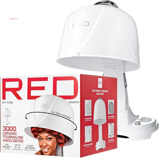 3000 Ceramic Tourmaline Professional Hood Dryer, 4 Heat Settings Blow Dryer for Home & Salon, Height Adjustable Convenient Big Hood Size Extra Coverage (1875 Wattage)