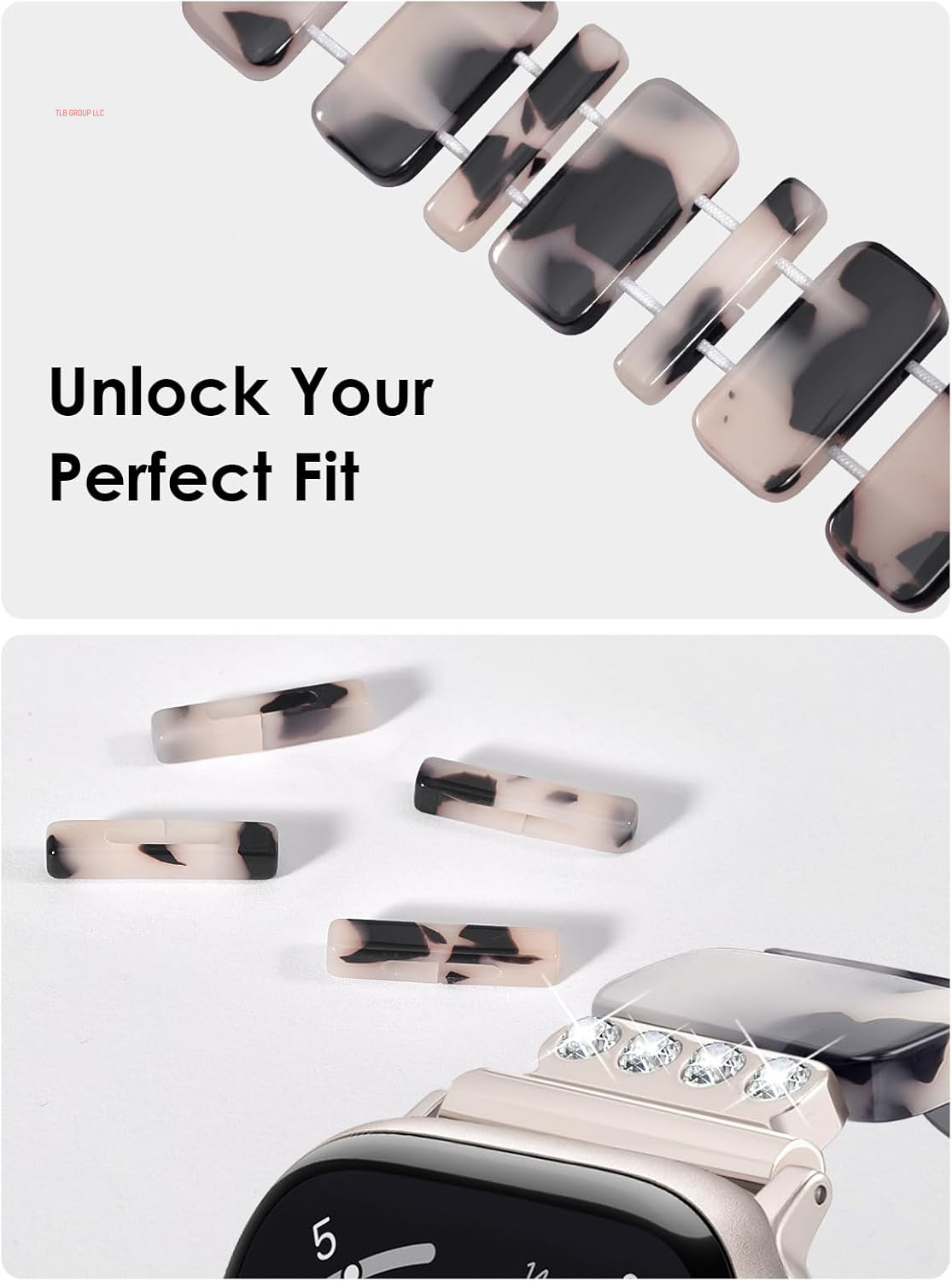 Stretchy Resin Apple Watch Band for Series Ultra/10/9/8/7/Se 38Mm40Mm41Mm42Mm44Mm45Mm46Mm49Mm Fashion Cute, Lightweight & Flexible, Rectangle Design with Iwatch Series 6/5/4/3/2/1