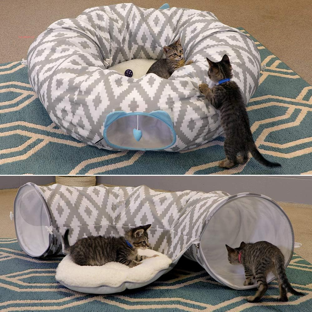 Large Cat Tunnel Bed, Cat Bed, Pop up Bed, Cat Toys, White