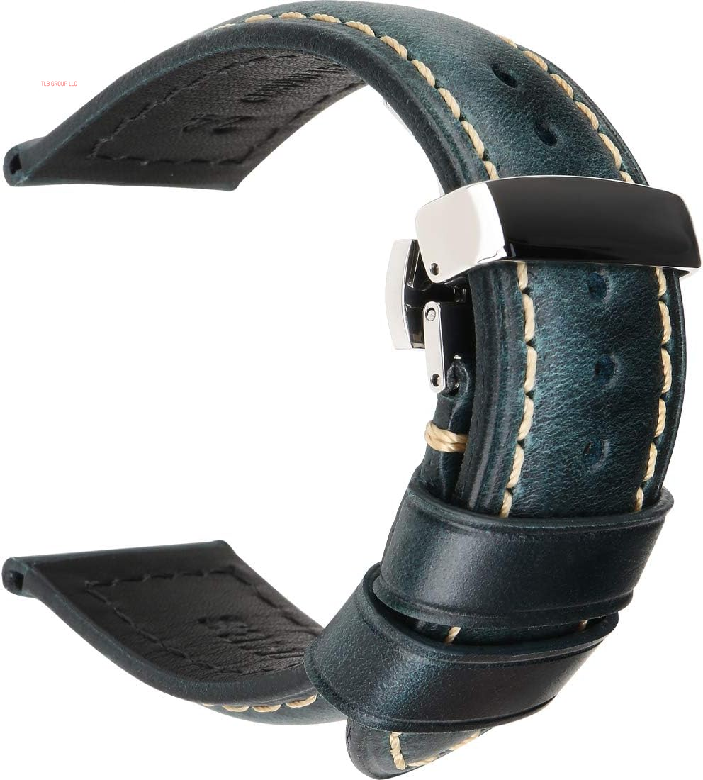 Watch Band, Vintage Oil Wax Leather Watch Straps 18Mm 19Mm 20Mm 21Mm 22Mm 23Mm 24Mm 26Mm Watch Belt for Men Women