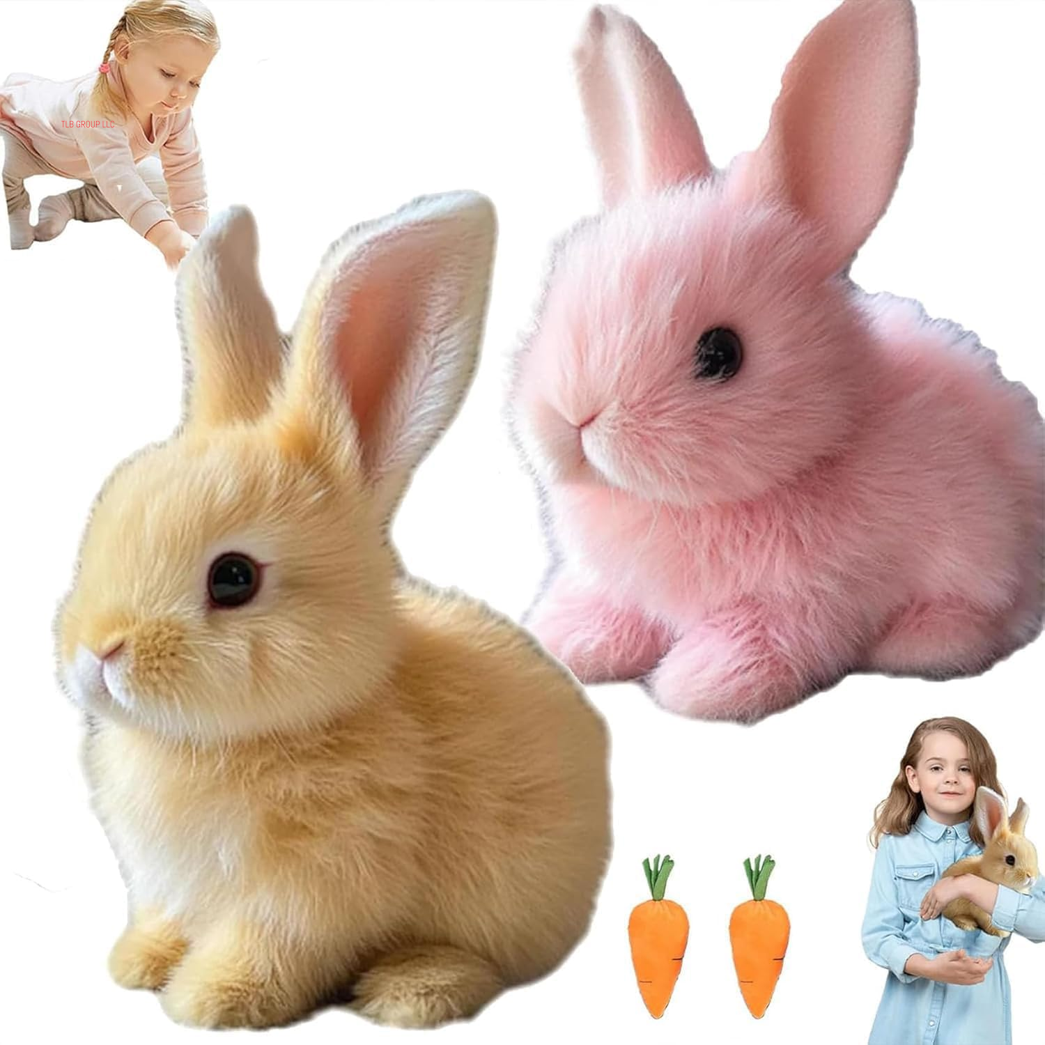 2025 New Bunny - Easter My Realistic Bunny Toy, Interactive Bunny Realistic Bunny - Jumping, Twitching, and Shaking Ears,Realistic Bunny Toys (Brown)