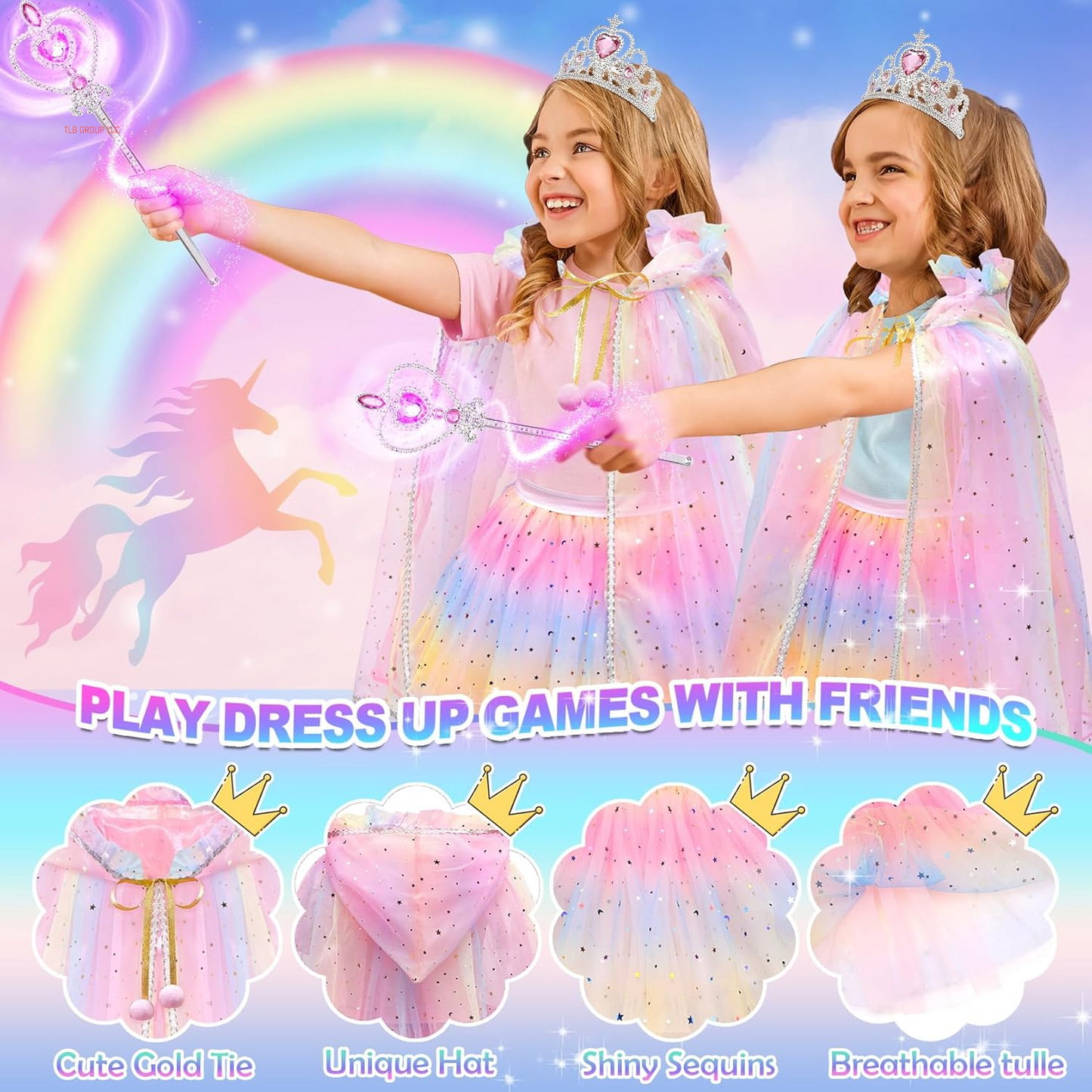 Toddler Toys for Girls,Princess Dresses for Girls Toys for 3 4 5 6 7 8 9 Year Old Girls,Princess Dress up Clothes