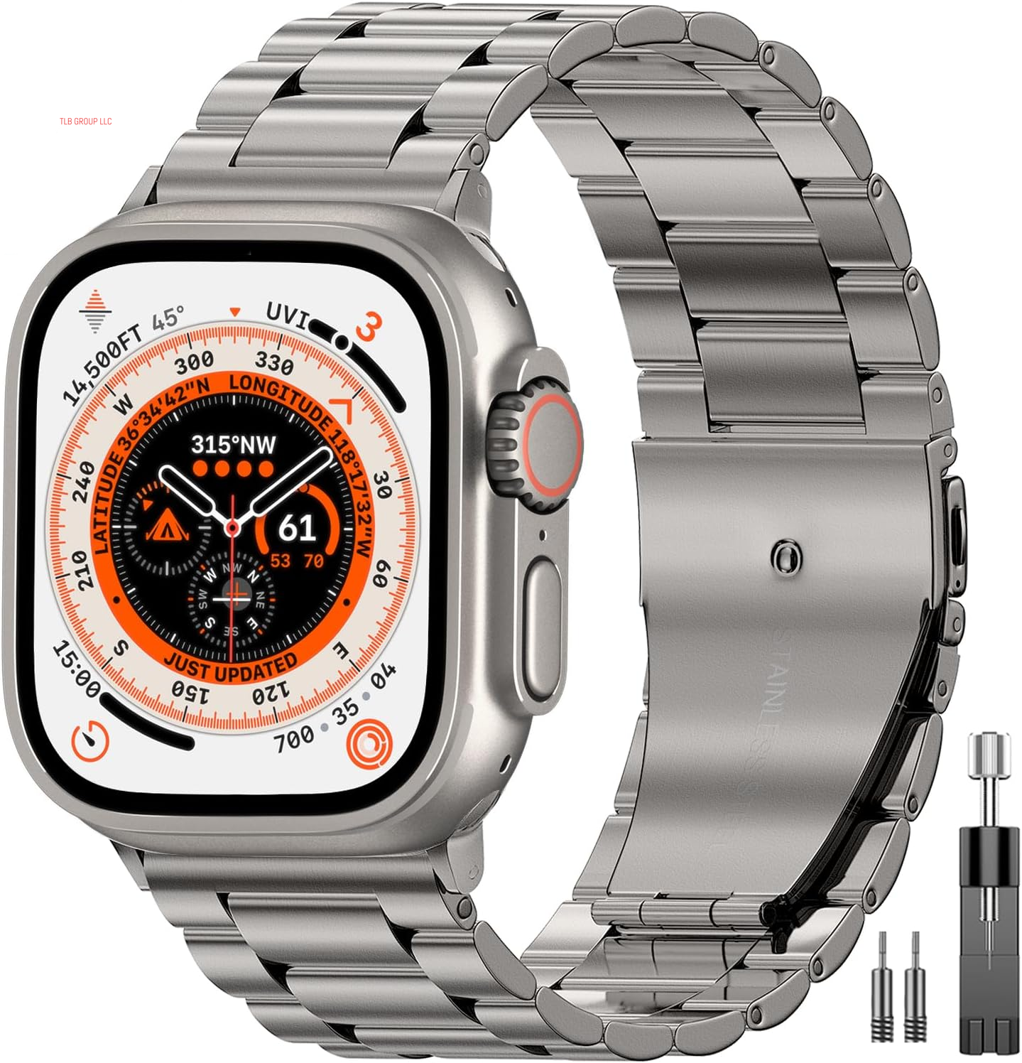 Metal Band Compatible with Apple Watch Band 49Mm 46Mm 45Mm 44Mm 42Mm 41Mm 40Mm 38Mm Men & Women, Business Stainless Steel Strap for Iwatch Bands Ultra 2, SE, Ultra Series 9 8 7 6 5 4 3 2 1