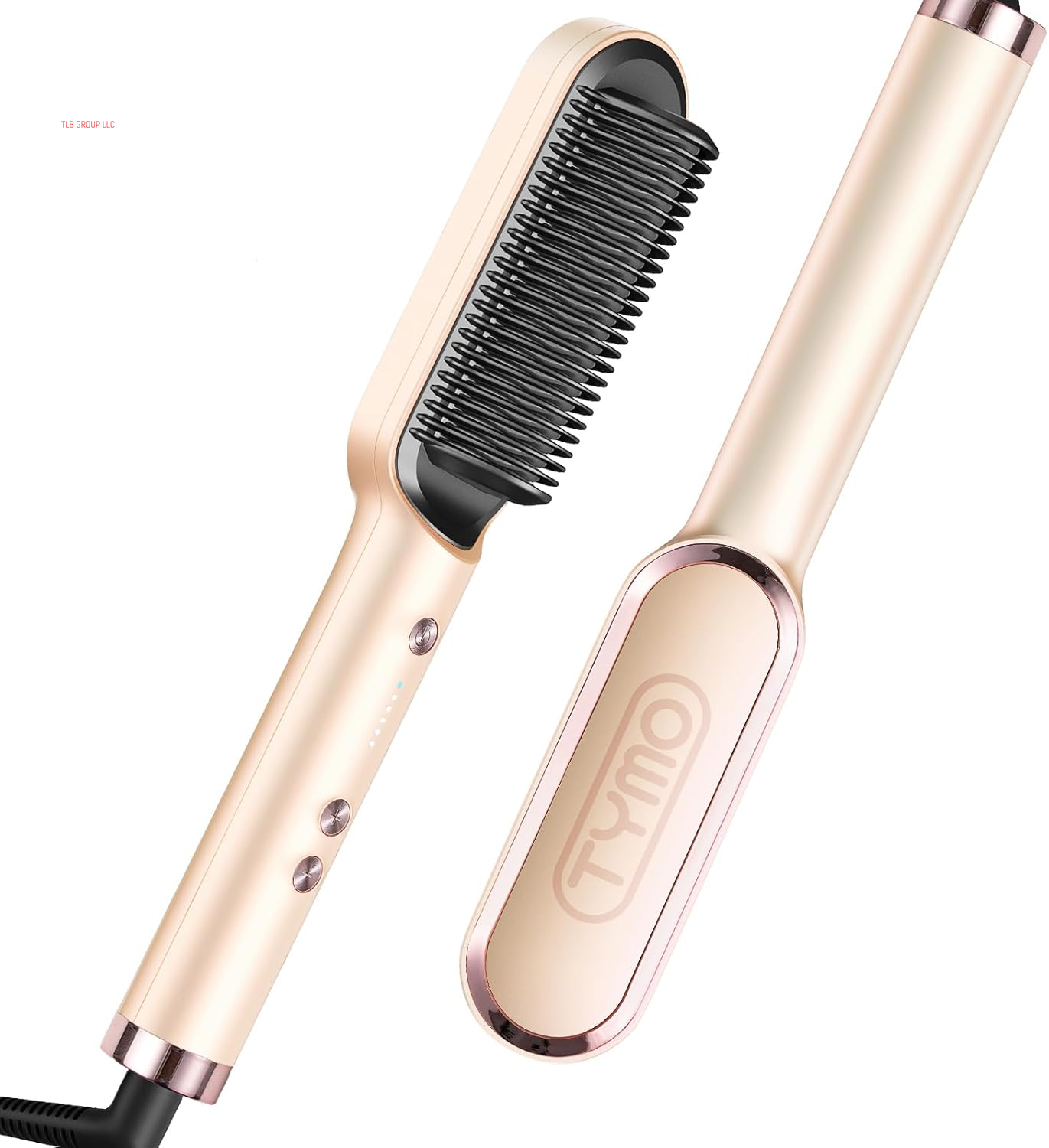 Ring Hair Straightener Brush – Hair Straightening Iron with Built-In Comb, 20S Fast Heating & 5 Temp Settings & Anti-Scald, Perfect for Professional Salon at Home, Sakura Pink