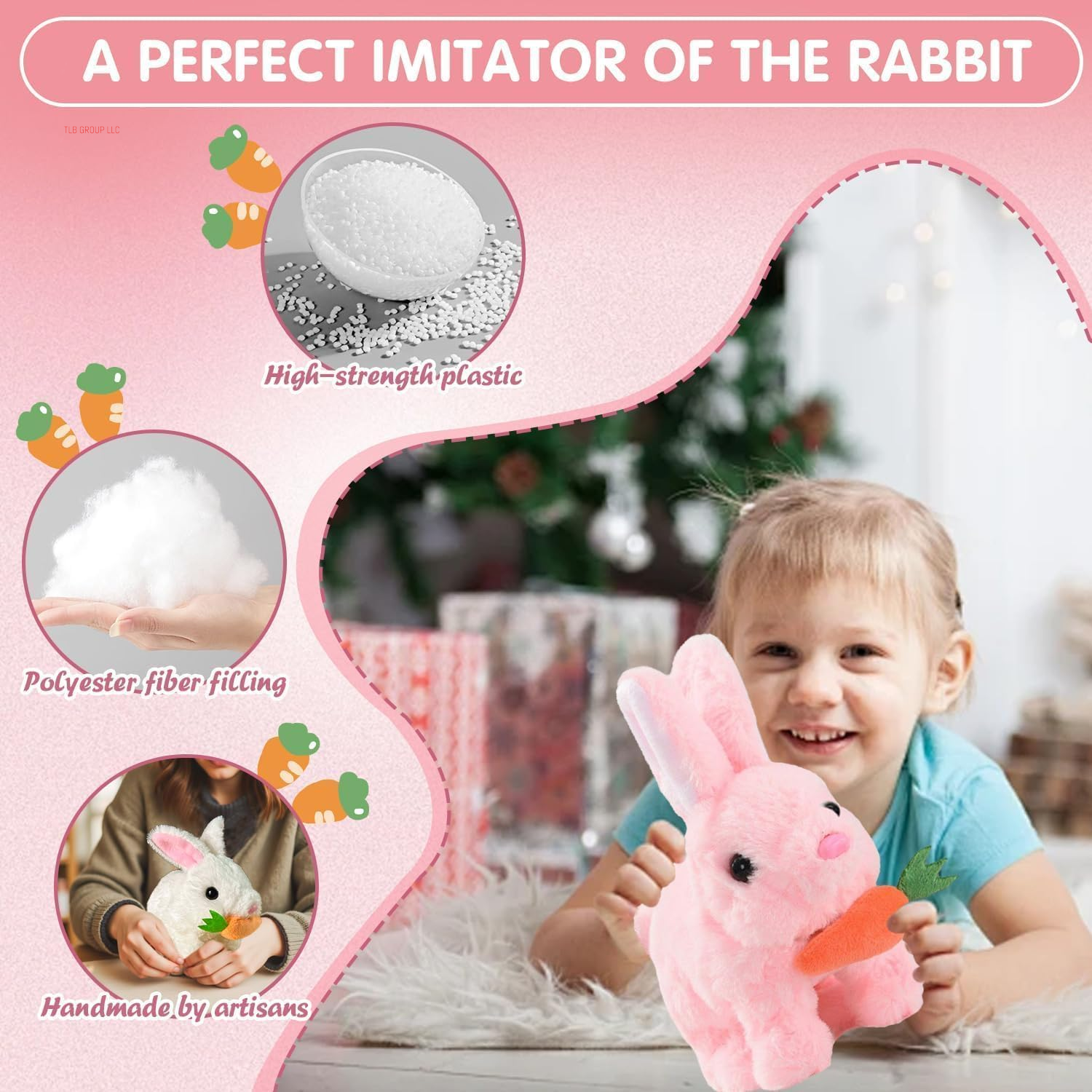 2025 New Bunny - Easter My Realistic Bunny Toy, Interactive Bunny Realistic Bunny - Jumping, Twitching, and Shaking Ears,Realistic Bunny Toys (Brown)