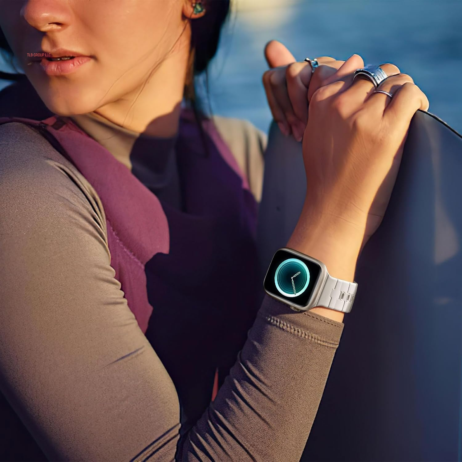 Magnetic Watchband Compatible with Apple Watch Bands for Men 45Mm 44Mm 46Mm 49Mm 42Mm Women, Soft Silicone Sport Strap for Iwatch Band Series 10 Ultra 2 SE 9 8 7 6 5 4, A-Starlight