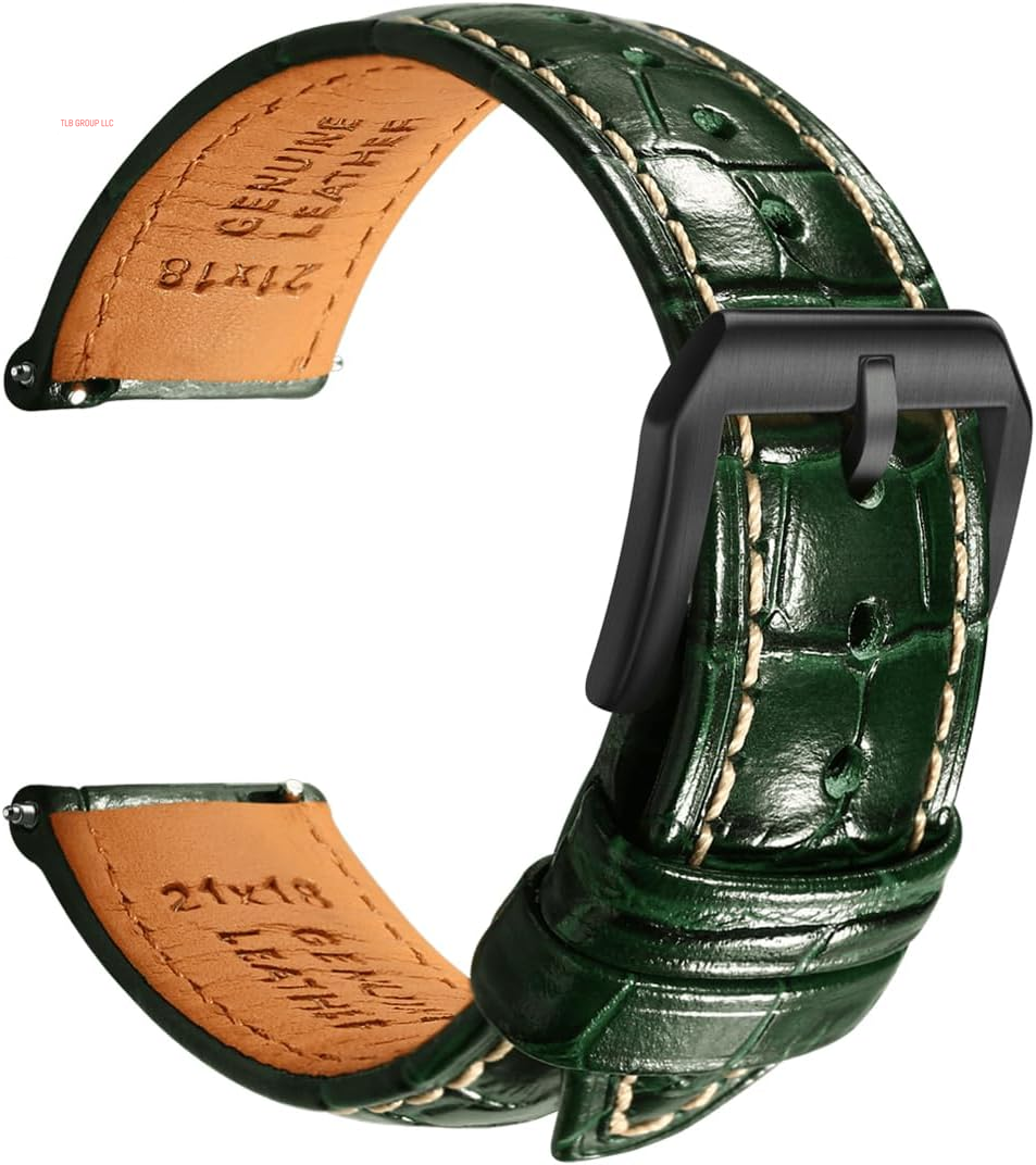 Leather Watch Bands for Men, Quick Release Watch Straps, Luxury Italian Alligator Grain Embossed Band Replacements 19Mm 20Mm 21Mm 22Mm