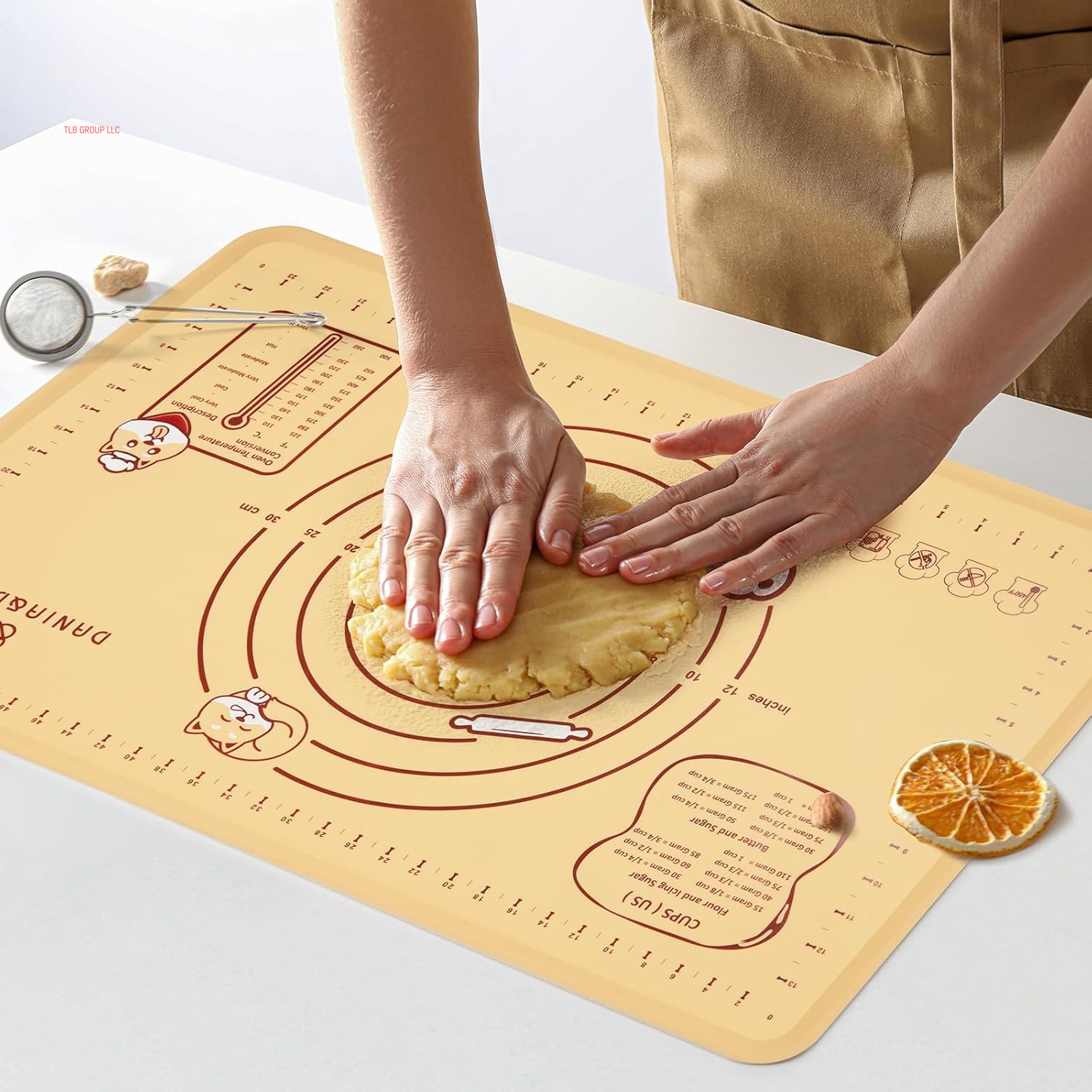 26X16 Inch Extra Thick Silicone Baking Mat with Measurements, Non-Slip and Reusable - for Cookies, Bread, Pastry