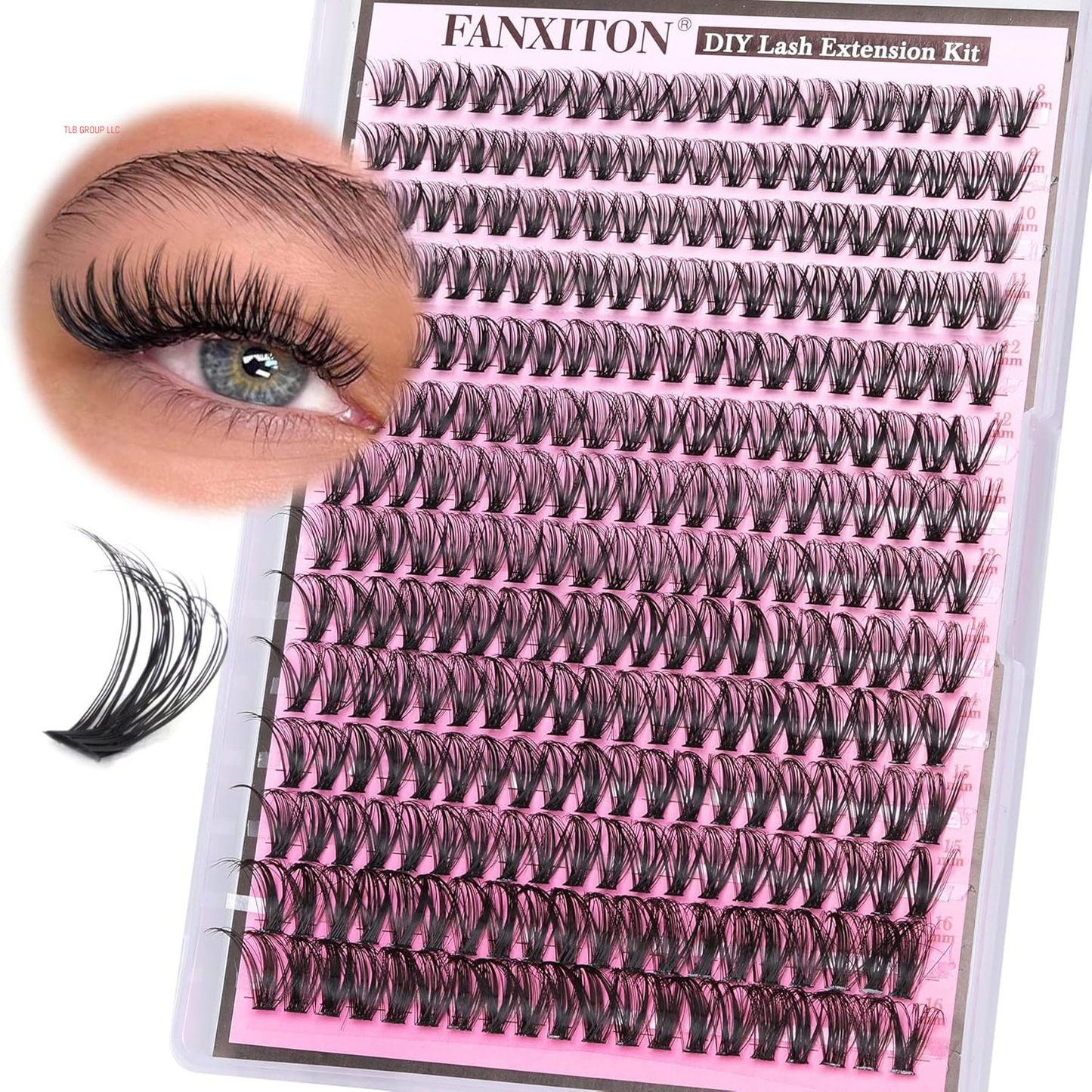 DIY Lash Extension Kit 40D+50D Volume Lash Clusters Kit with Lash Bond and Seal 280 Pcs Thick Individual Lashes 9-16 Mm D Mink Lashes Cluster, Lash Cluster Remover and Tweezers by