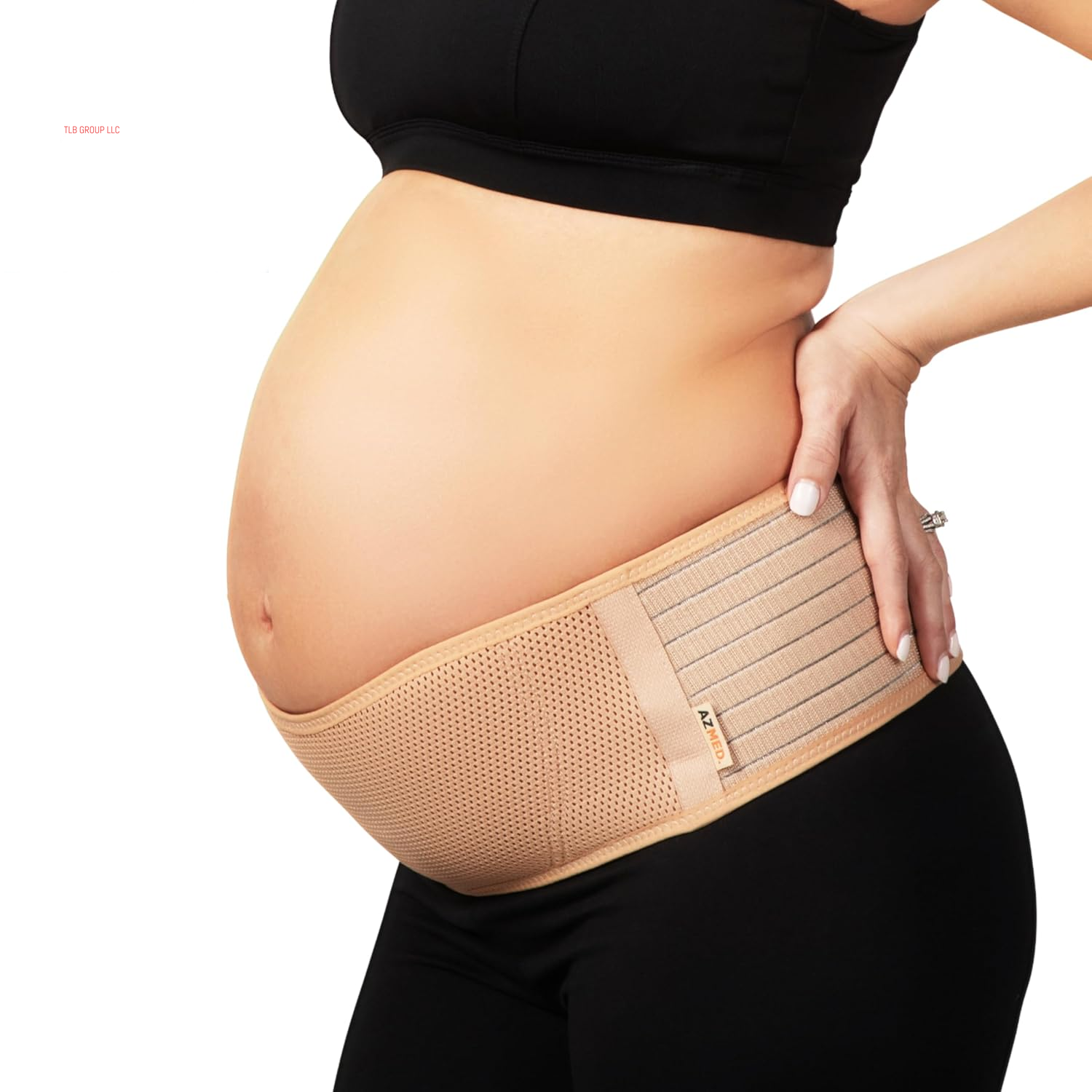 Maternity Belt Back Support - Adjustable Abdominal Binder for Pregnancy - Belly Band for Pelvic, Waist & Lower Back Comfort - Fits up to 46 Inches - Beige