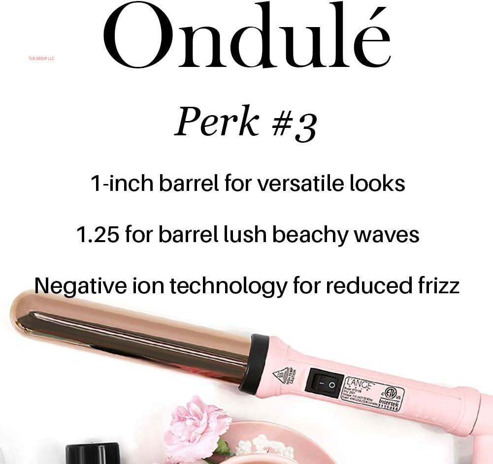 Ondulé Ceramic Curling Wand | Professional Hot Tools Curling Iron 1 Inch | Salon Hair Styling Wands for Beach Waves | Best Hair Curler Wand for Frizz-Free, Lasting Curls