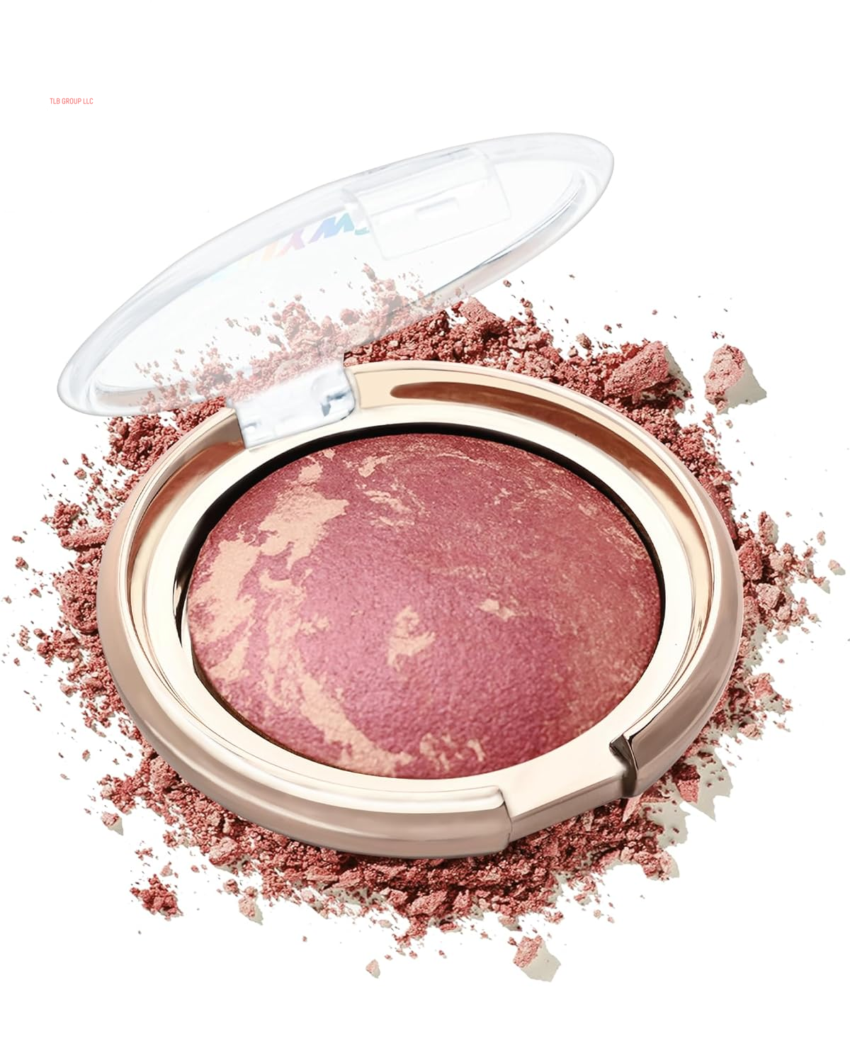 Baked Blush, Lighting Glow Marbleized Blush Powder Palette, Cruelty-Free Powder Blusher, Eyeshadow & Highlight for a Lightweight Shimmery Satin Face Makeup, Gift for Women (0.49Ounce)-01#Peachy