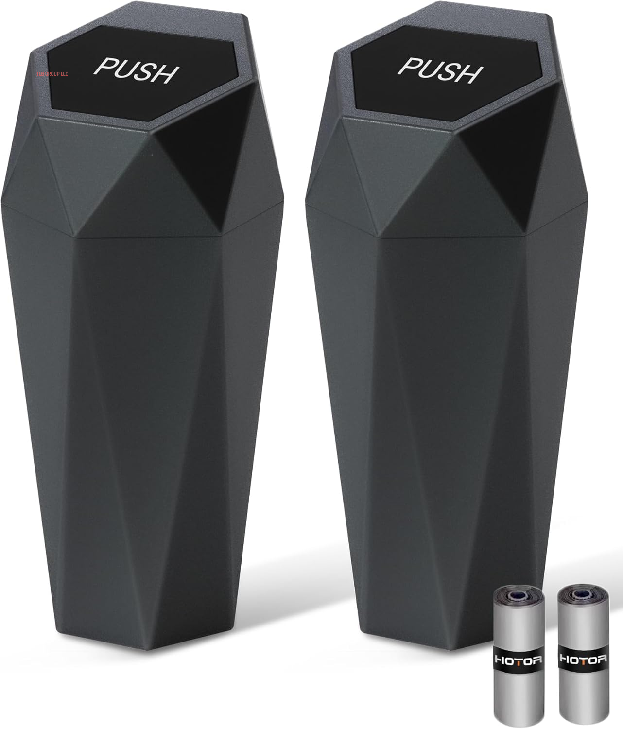 Car Trash Can with Lid - 2 Pack, Mini Essential Car Accessories for Interior, Leakproof Garbage Can with 30 Attached Trash Bags, Multipurpose Organizers and Storage for Car, Home, Office