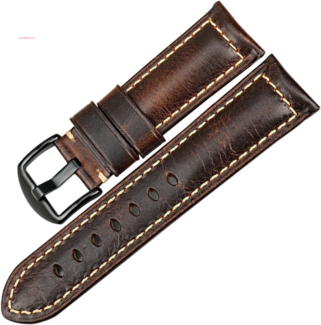 Watch Band, Vintage Oil Wax Leather Watch Straps 18Mm 19Mm 20Mm 21Mm 22Mm 23Mm 24Mm 26Mm Watch Belt for Men Women