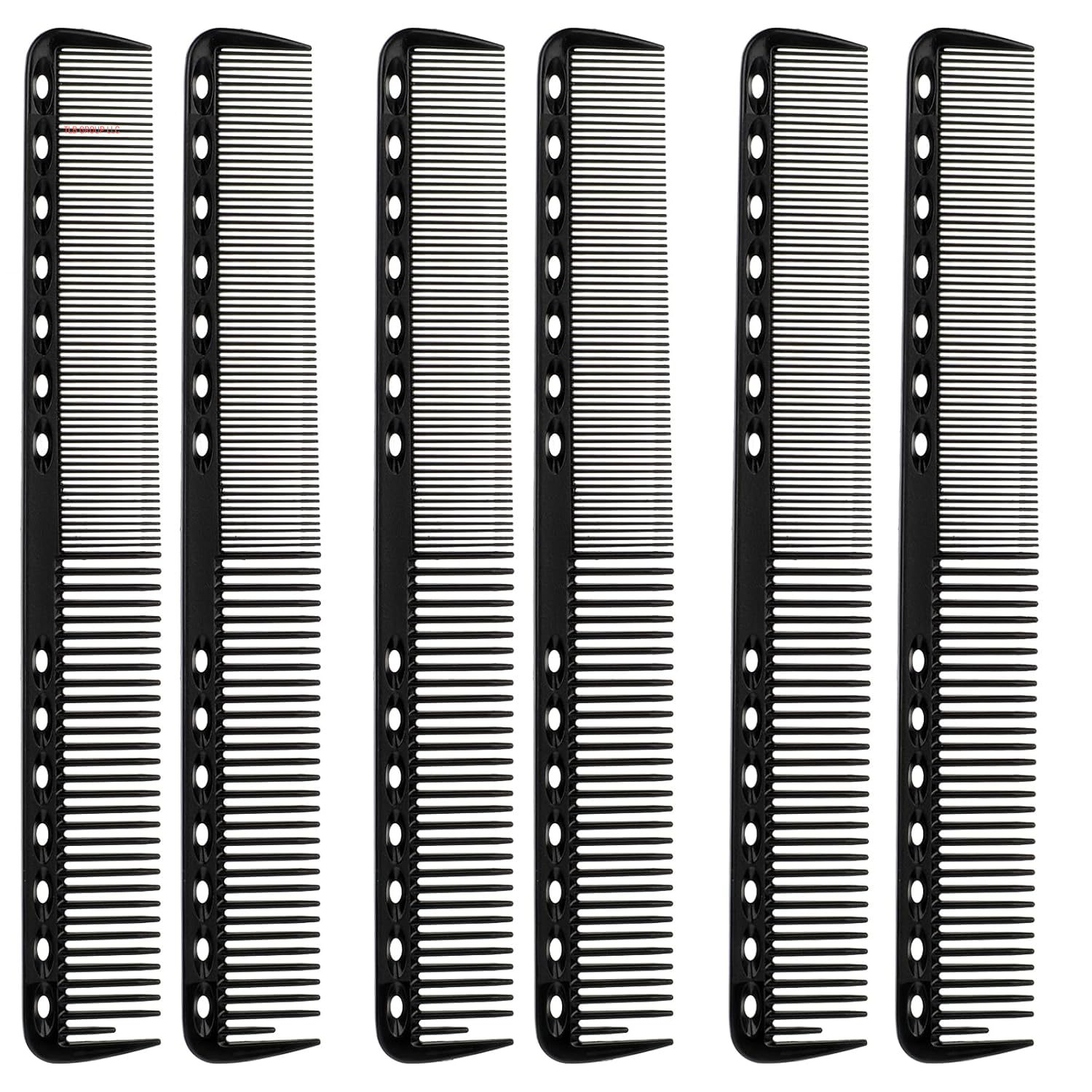 6Pcs Cutting Combs for Hair Stylist Professional Carbon Fine Cutting Comb Heat Resistant Carbon Fiber Salon Hairdressing Comb for Men(Blue, Green, White, Pink, Rose Red, Purple)