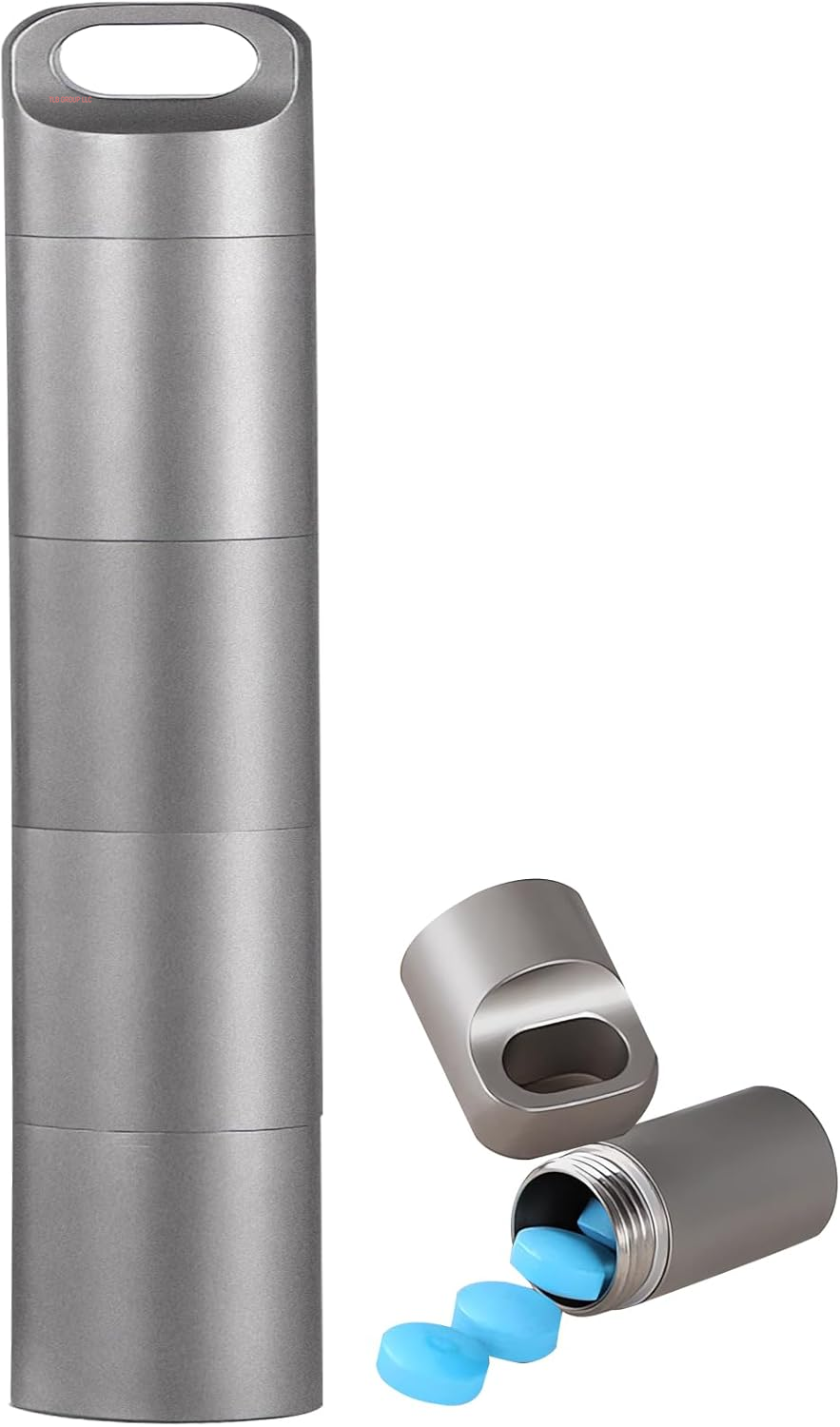 Small Keychain Pill Holder,304 Stainless Steel Portable Pill Case Organizer for Travel,Waterproof Pocket Pill Container Medicine Box for Purse Men (Medium Portable Pill Case)