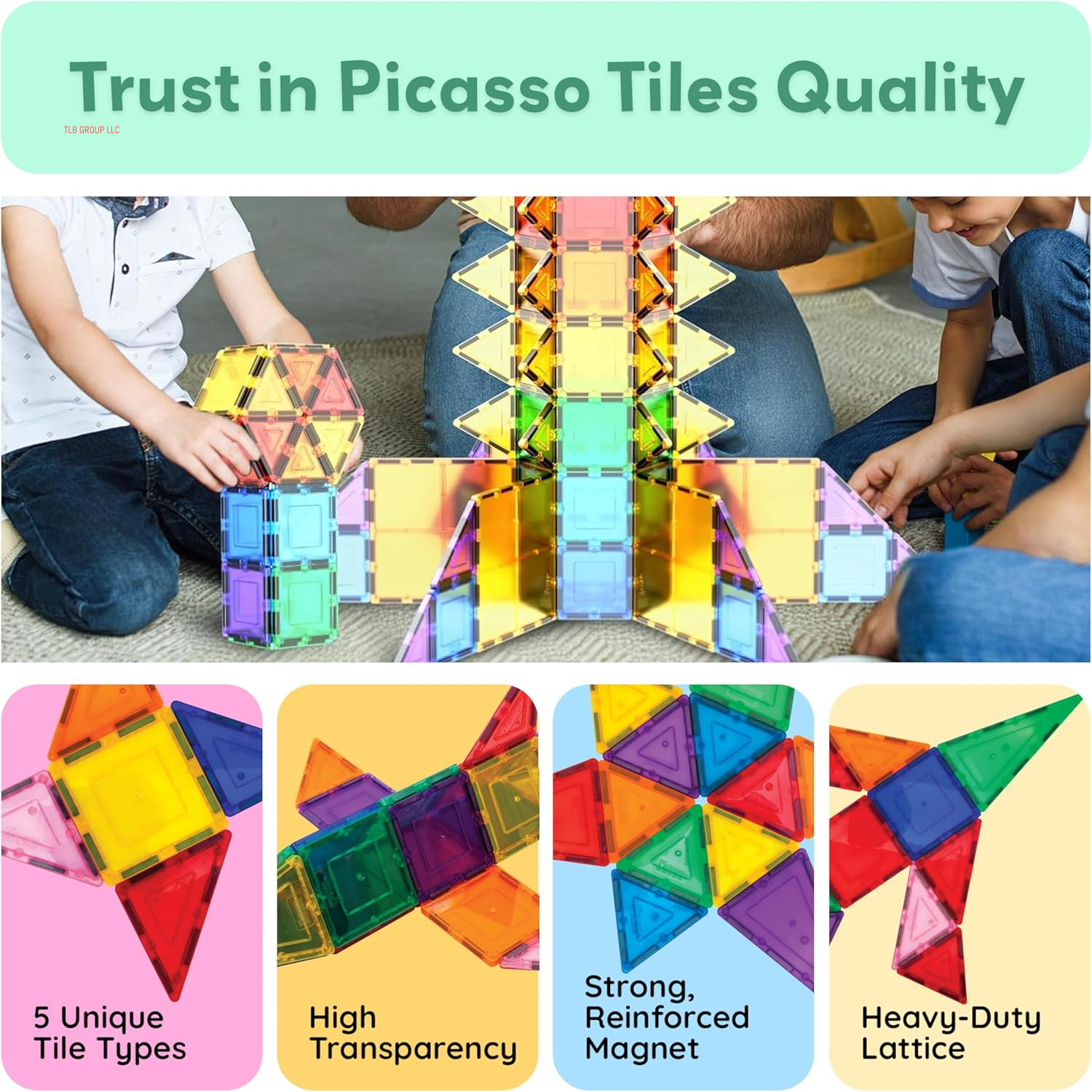 100 Piece Set 100Pcs Magnet Building Tiles Clear Magnetic 3D Blocks Construction Playboards, Creativity beyond Imagination, Inspirational, Recreational, Educational Conventional