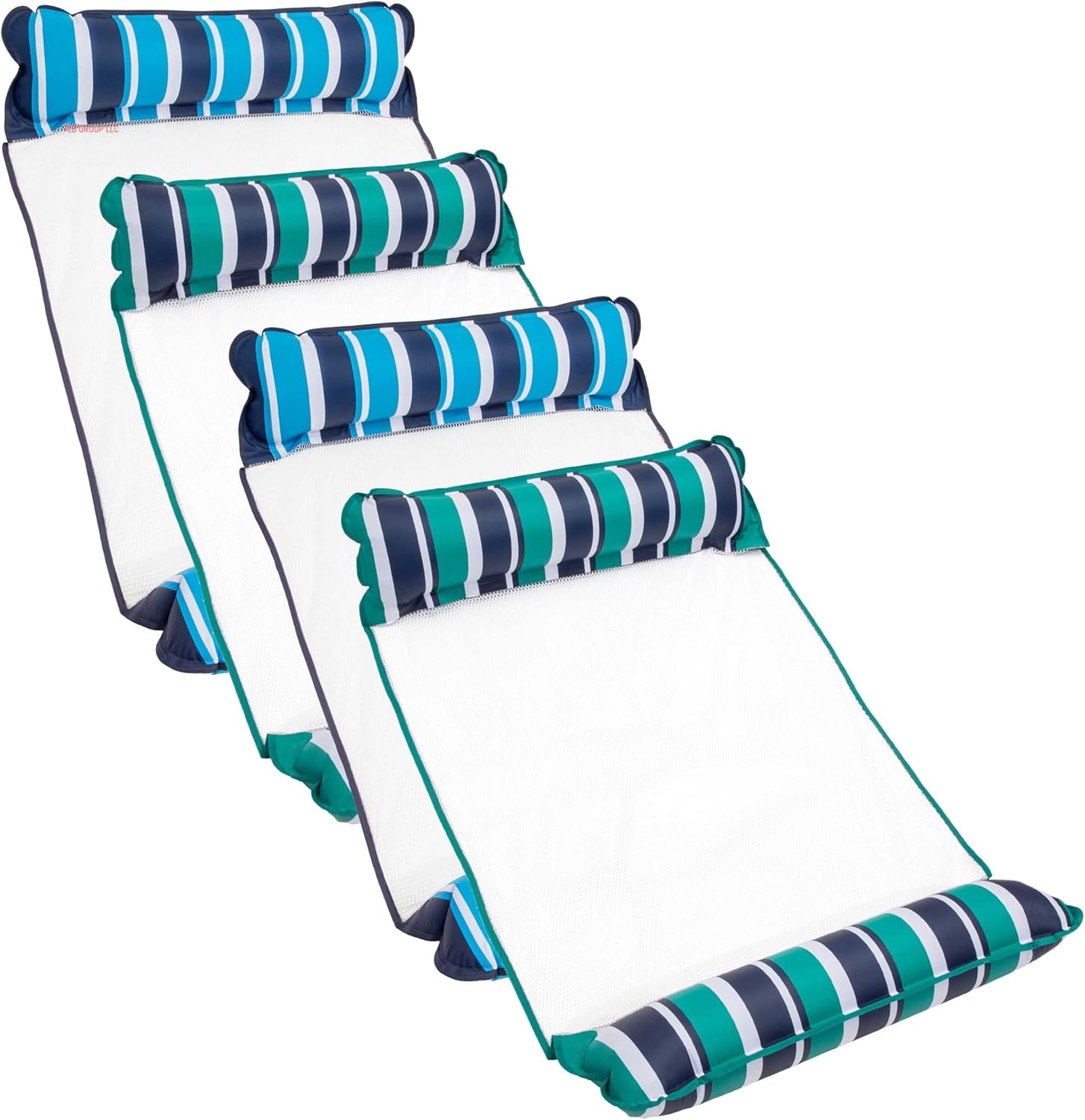 Aqua 4-In-1 Monterey Hammock Pool Float & Water Hammocks, 1-2-3-4 Multipacks – Multiple Colors/Styles – for Adults and Kids Floating