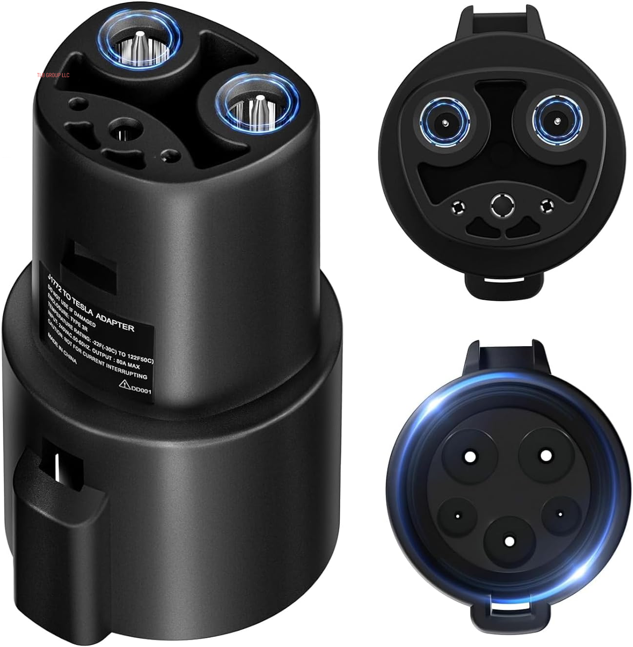 J1772 to Tesla Charger Adapter, Max 80A 280V Fast Charging for Tesla Model 3/Y/X/S with Safety Certified Charger Connecting Charging Adapter, SAE J1772 EV Adapter for Tesla Cars Only