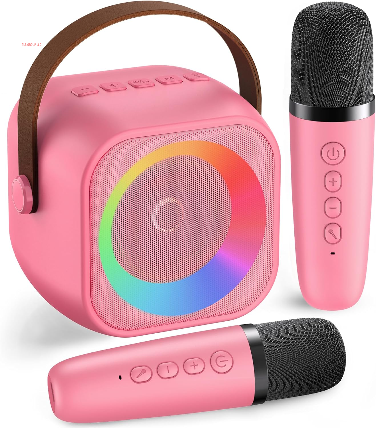 Mini Karaoke Machine, Portable Bluetooth Karaoke Speaker with 2 Wireless Microphones and Party Lights for Kids and Adults, Birthday Gifts for Girls Boys Family Home Party