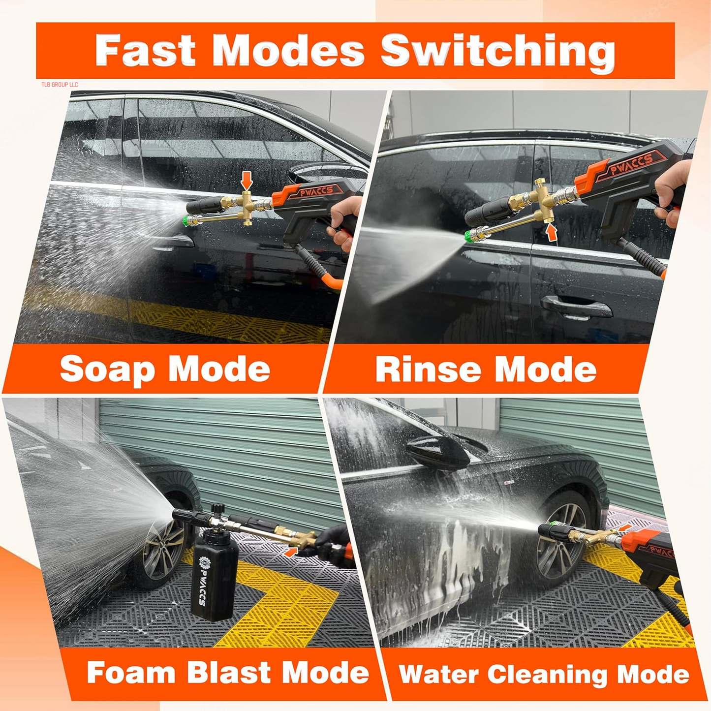 Pressure Washer Gun, Pressure Washer Wand Kit with Dual-Purpose Nozzles, Power Washer Gun with Replacement Wand Extension, M22-14Mm Fitting, 5 Nozzle Tips with Holder, 4000 PSI, 43 Inch