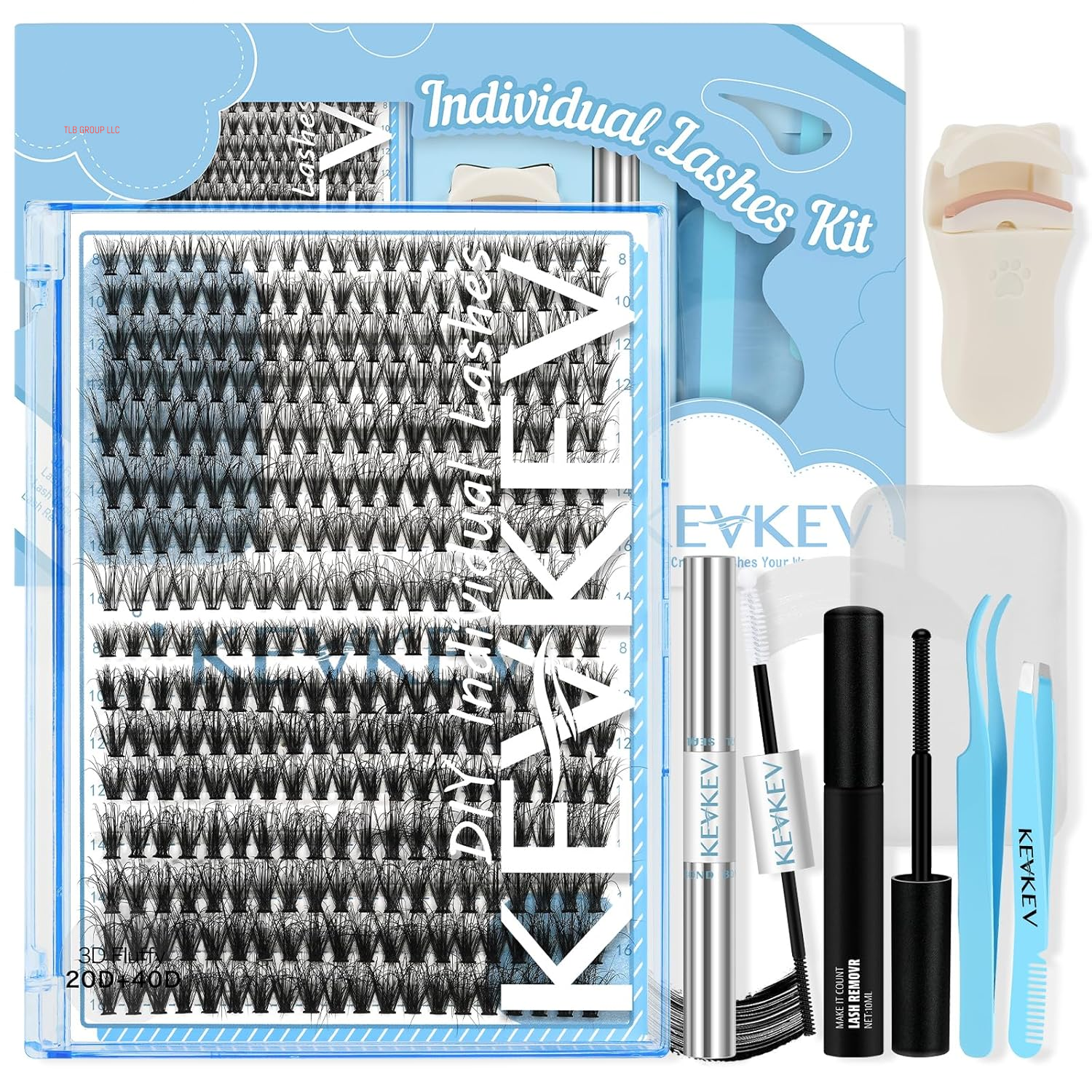 Lash Clusters Kit Lash Extension Kit D Curl Eyelash Extension Kit 280 Pcs Eyelash Clusters Kit Cluster Eyelash Extensions Individual Lashes Kit with Lash Bond and Seal Eyelash Tweezers