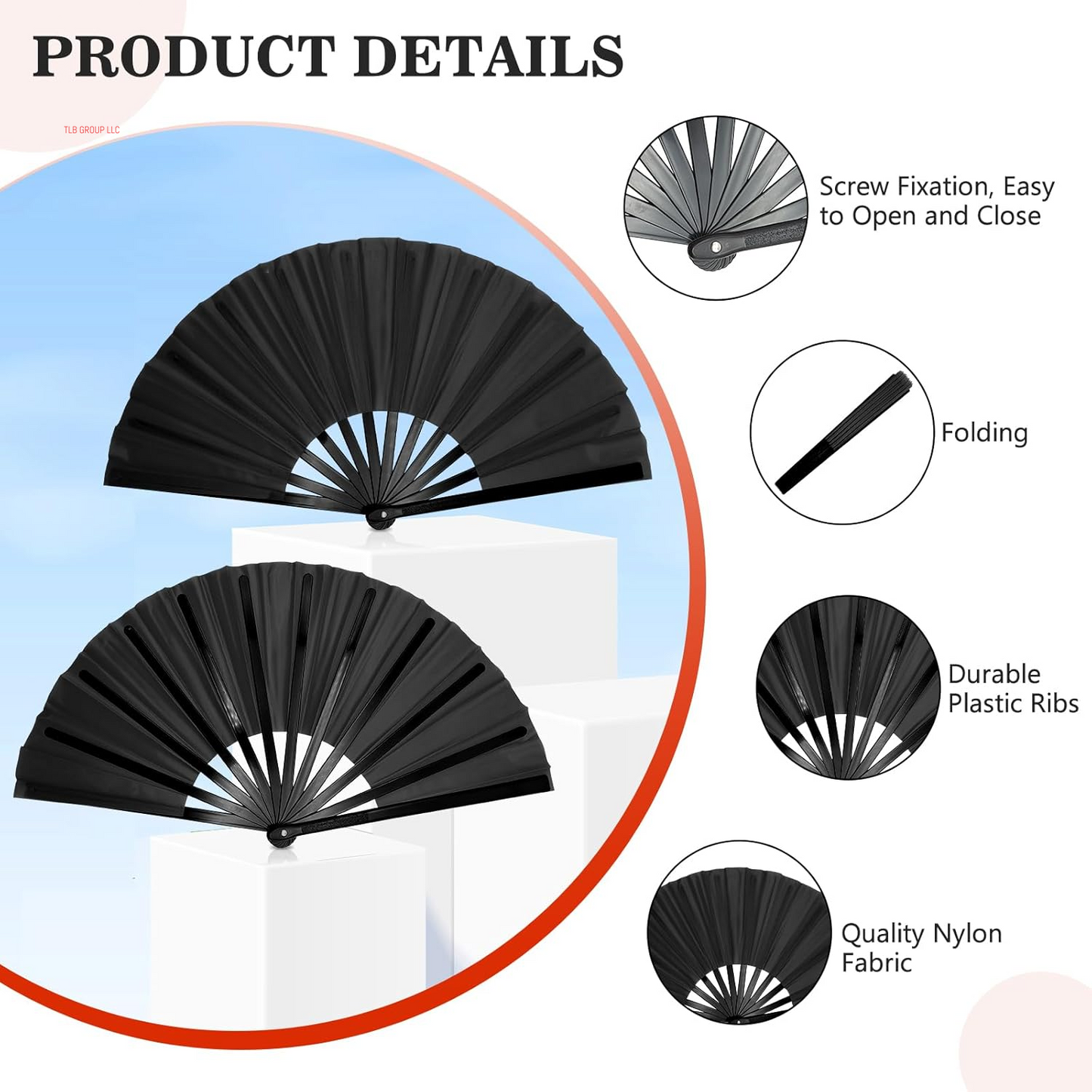 Boots on the Ground Fan, Large Folding Hand Fan Line Dance Popping Fan, Clack Fans for Line Dancing, Hand Fans for Women Foldable for Concerts, Church, Party, Performance, Gift