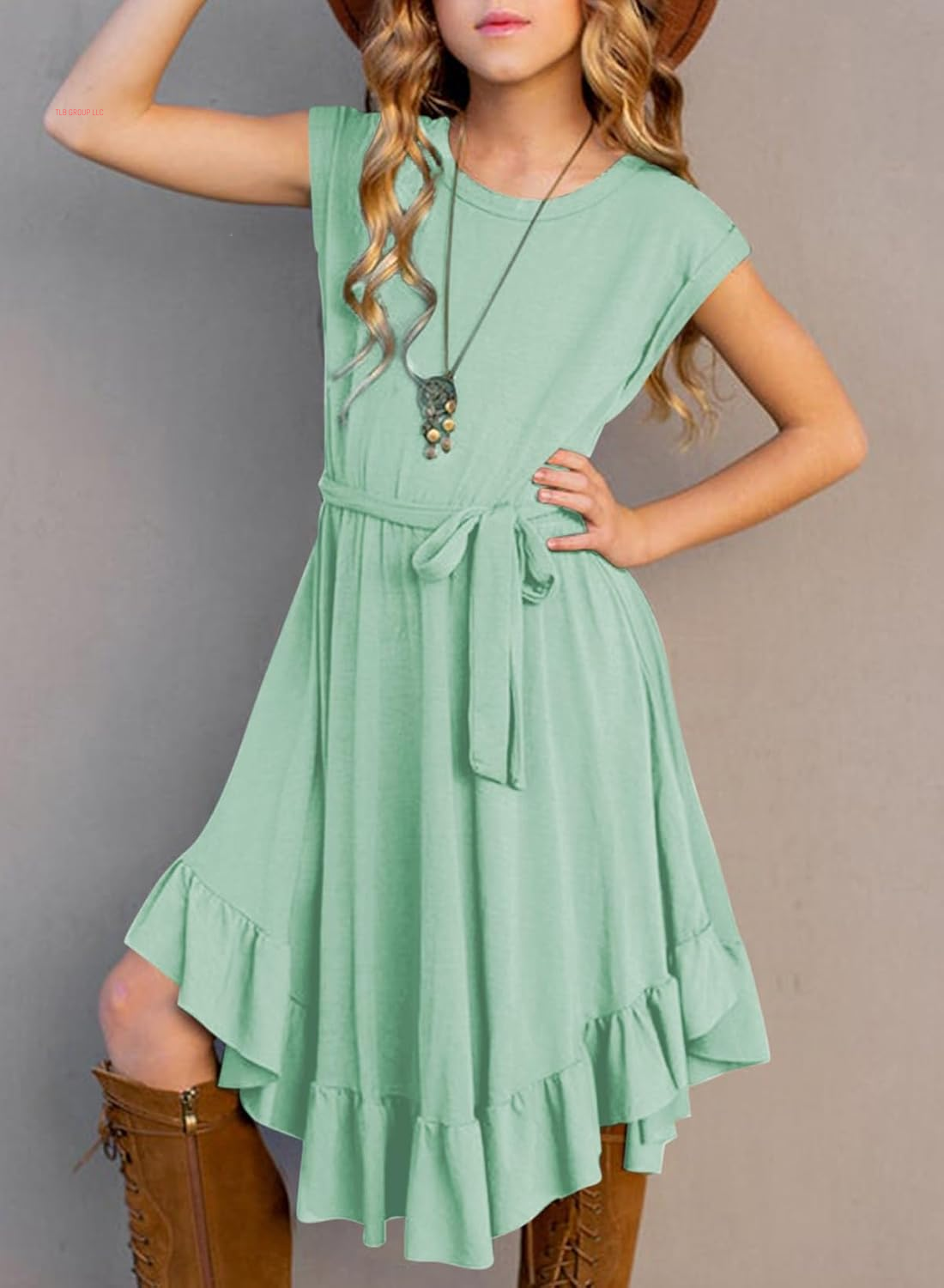 Tween Girl Fashion Swing Dress Boho A-Line Dresses 4-13 Years
