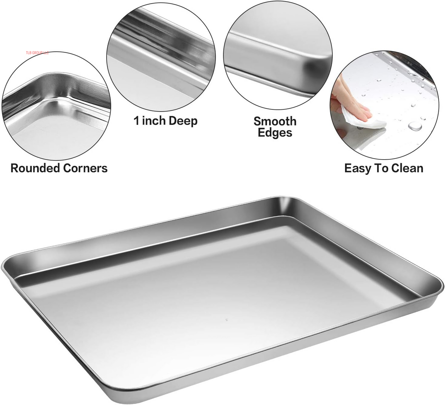 Stainless Steel Baking Sheet Tray Cooling Rack with Silicone Baking Mat Set, Cookie Pan with Cooling Rack, Set of 6 (2 Sheets + 2 Racks + 2 Mats), Size 16 X 12 X 1 Inch, Easy Clean