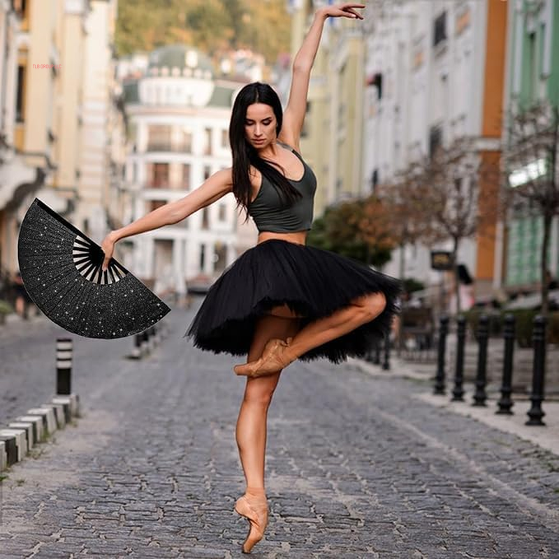 Clacking Hand Fans for Line Dancing, Boots on the Ground Han Clap Popping Fan, Large Foldable Hand Fans for Women